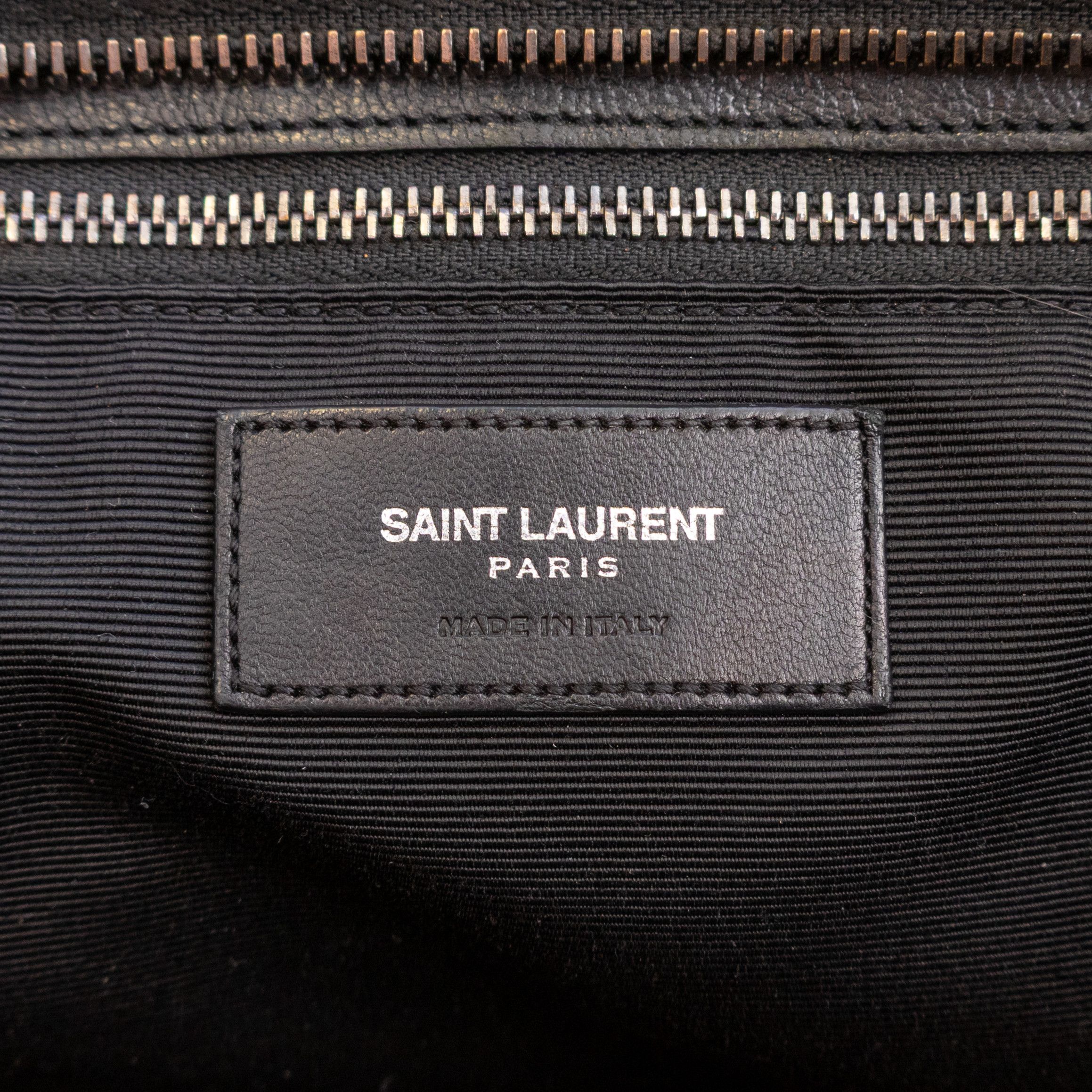 Yves Saint Laurent YVES SAINT LAURENT Black Chevron Quilted Leather Chain Tote Size ONE SIZE - 8 Thumbnail