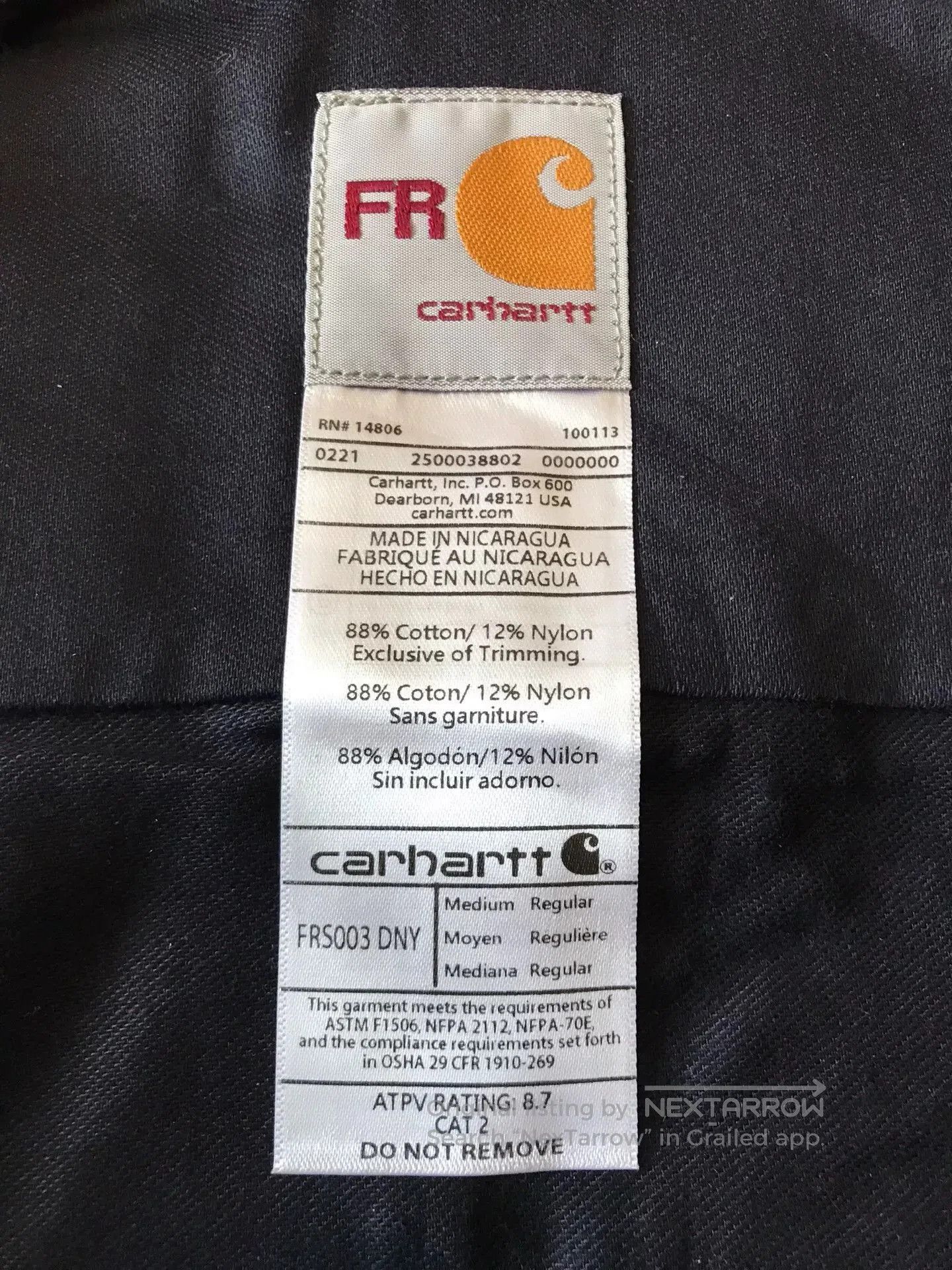 Carhartt Carhartt FRS003 FR Flame Resistant Work Shirt. Size US M / EU 48-50 / 2 - 9 Thumbnail