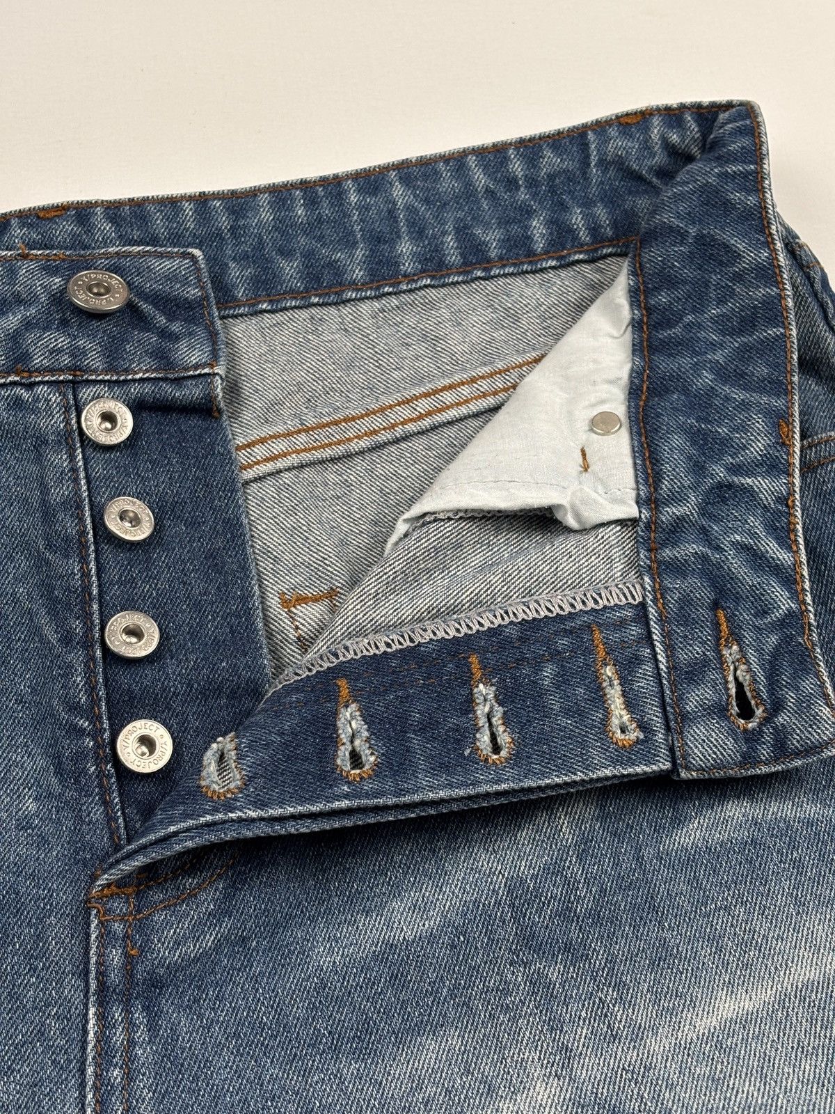 Y/Project Distressed Blue Wash Baggy Fit Denim Jeans Size US 32 / EU 48 - 8 Thumbnail