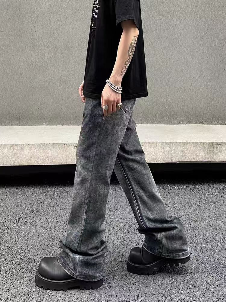 Japanese Brand × Jean High Street Ink Splash Straight Leg Micro Flare Jeans Size US 32 / EU 48 - 3 Thumbnail