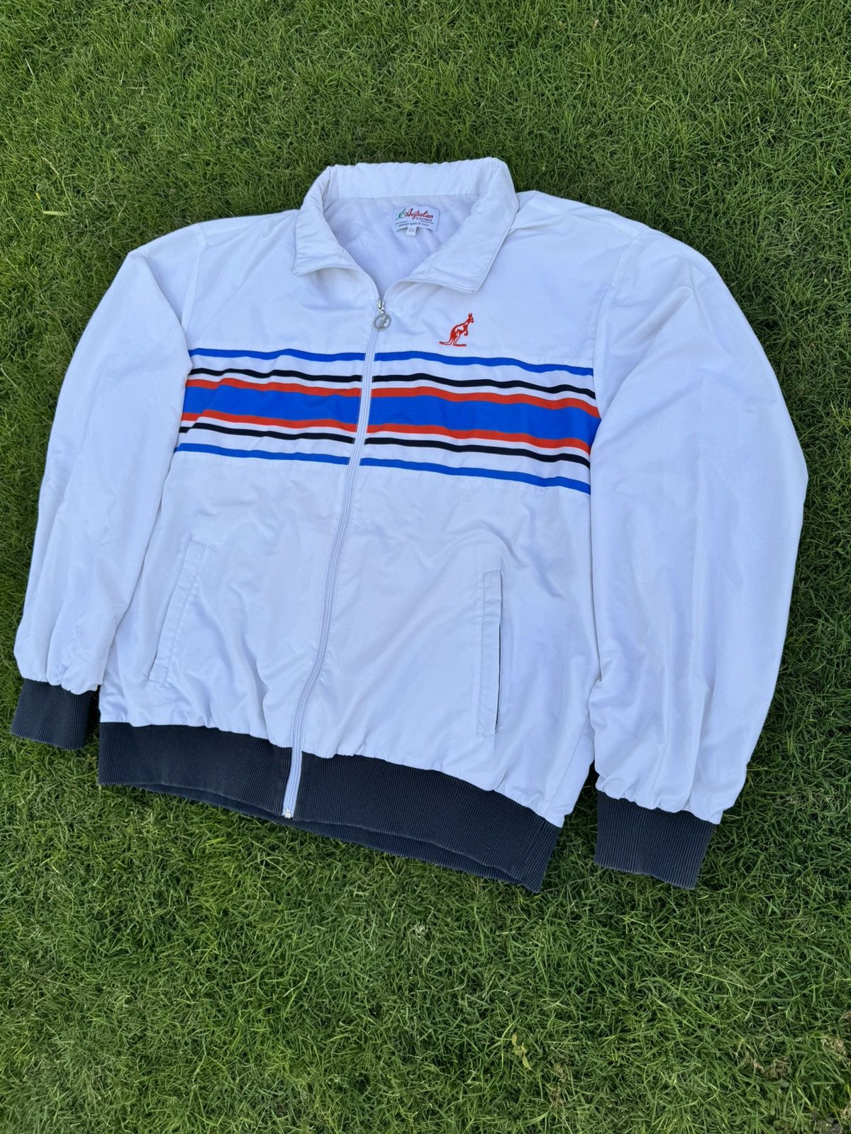 Vintage Australian Print Stripes men's tennis jacket Size US XL / EU 56 / 4 - 2 Thumbnail