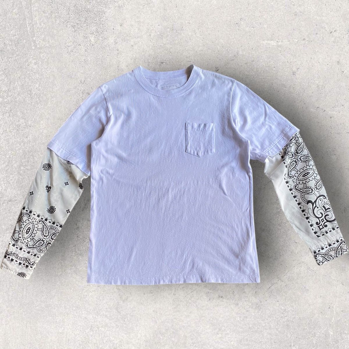 Sacai SS21 Paisley Sleeve Oversize T Shirt Size US S / EU 44-46 / 1 - 1 Thumbnail