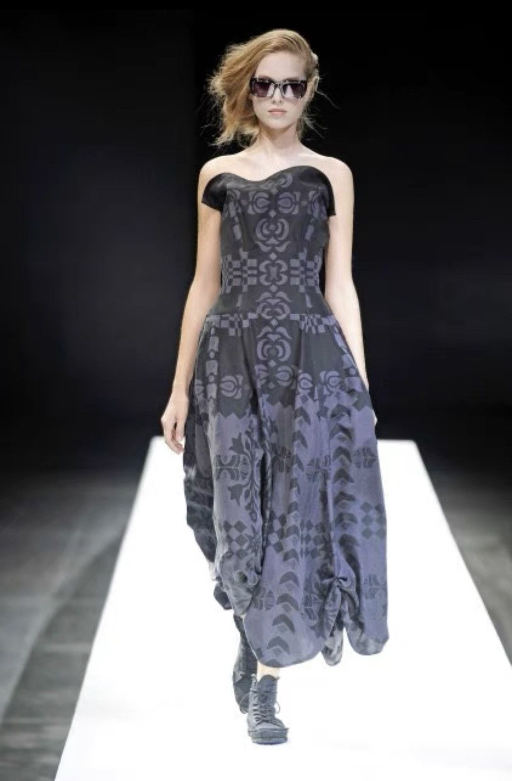 Yohji Yamamoto Yohji Yamamoto 09SS Gradient Floral Dress Size S / US 4 / IT 40 - 6 Thumbnail