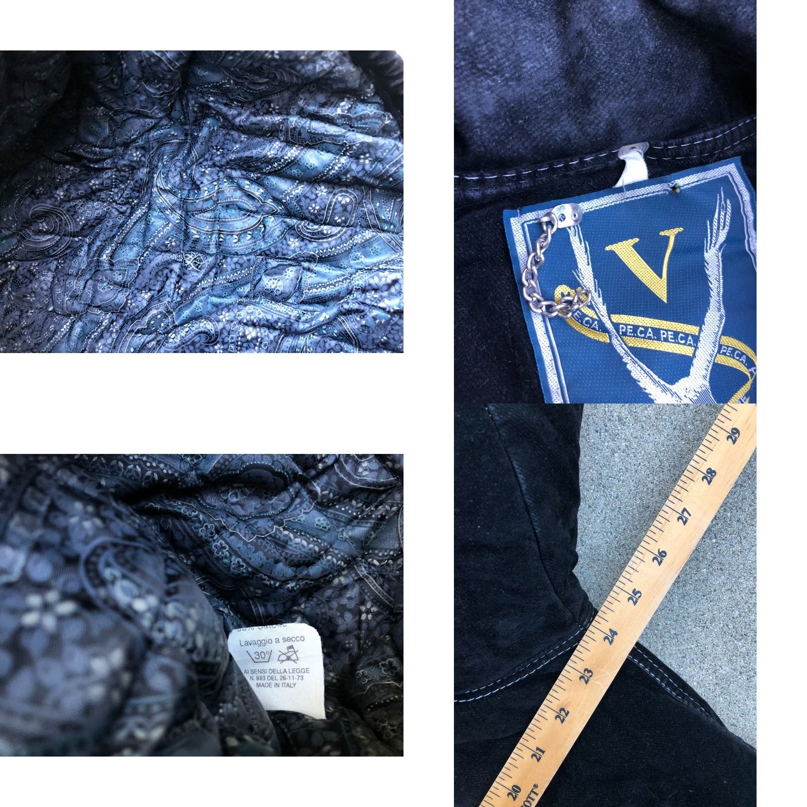 Vintage V PE.CA. Fireman Metal Clips Jacket Men's 2XL Black Quilted Lining Hoodie Italy Size US XXL / EU 58 / 5 - 8 Thumbnail