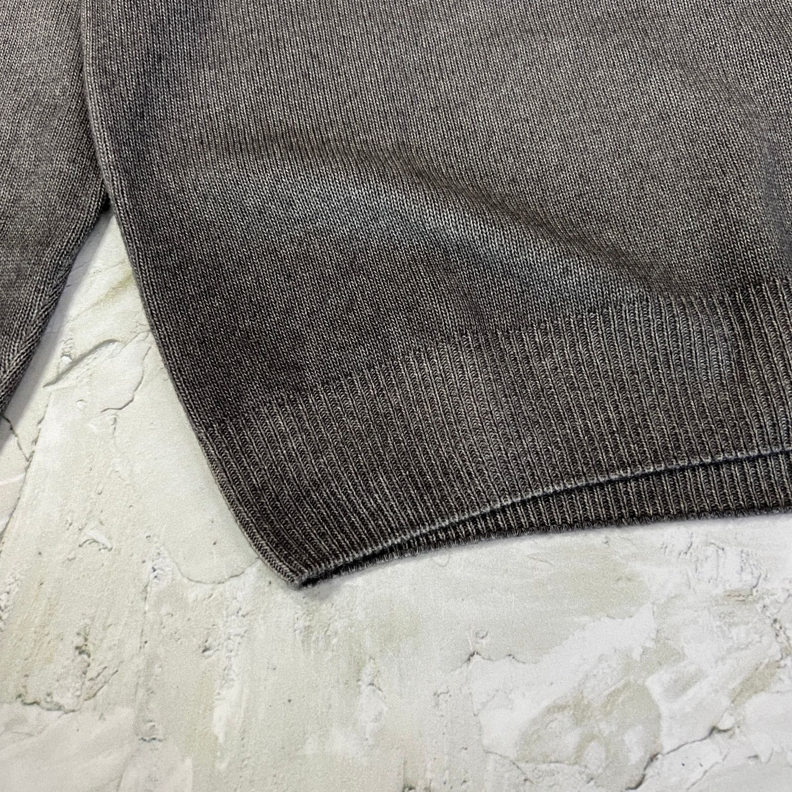 Altea Altea Wool Cashmere Shawl Collar V-Neck Sweater Gray Italy Size US XL / EU 56 / 4 - 11 Thumbnail