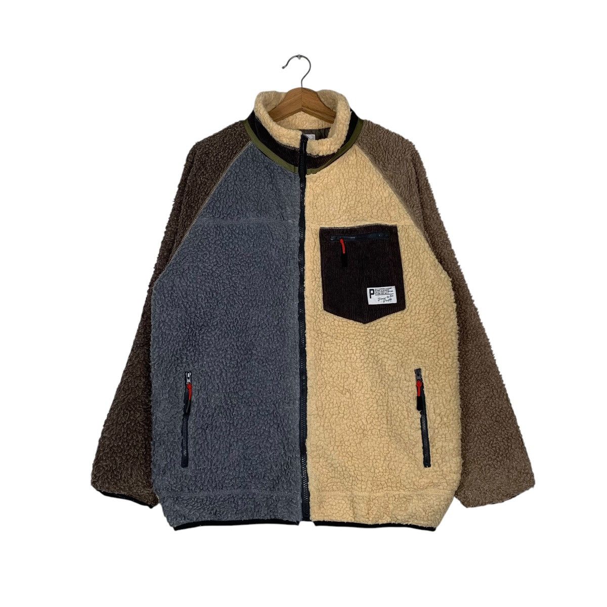 Japanese Brand Japanese Brand Power To The People Color Block Sherpa Jacket Size US L / EU 52-54 / 3 - 1 Thumbnail