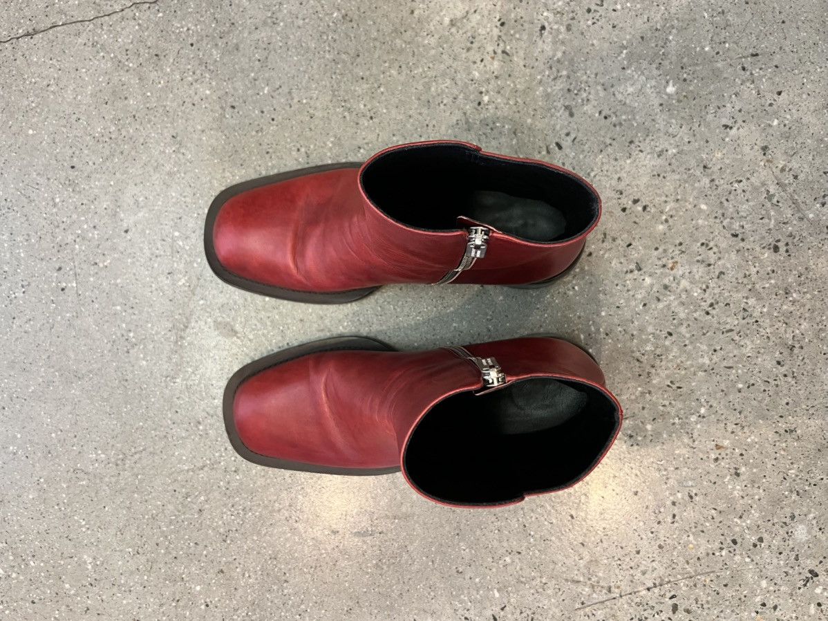 Enfants Riches Deprimes ERD Red Leather Side Zip Boots Size US 12 / EU 45 - 4 Thumbnail