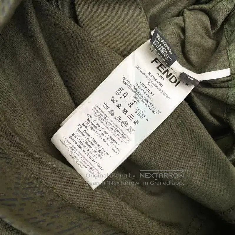 Fendi Fendi Women's Green Cotton Dress . Size XXS / US 00 / IT 34 - 4 Thumbnail
