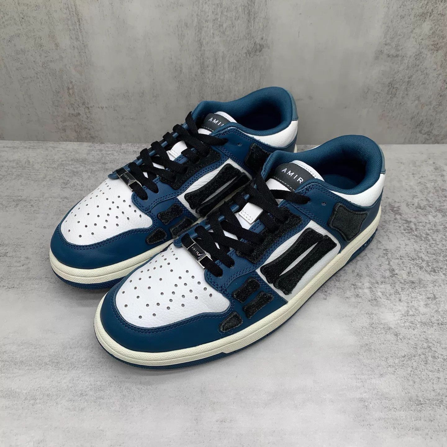 Amiri Amiri Blue White Bone Low Top Sneaker 42 98 New Size US 9 / EU 42 - 1 Thumbnail