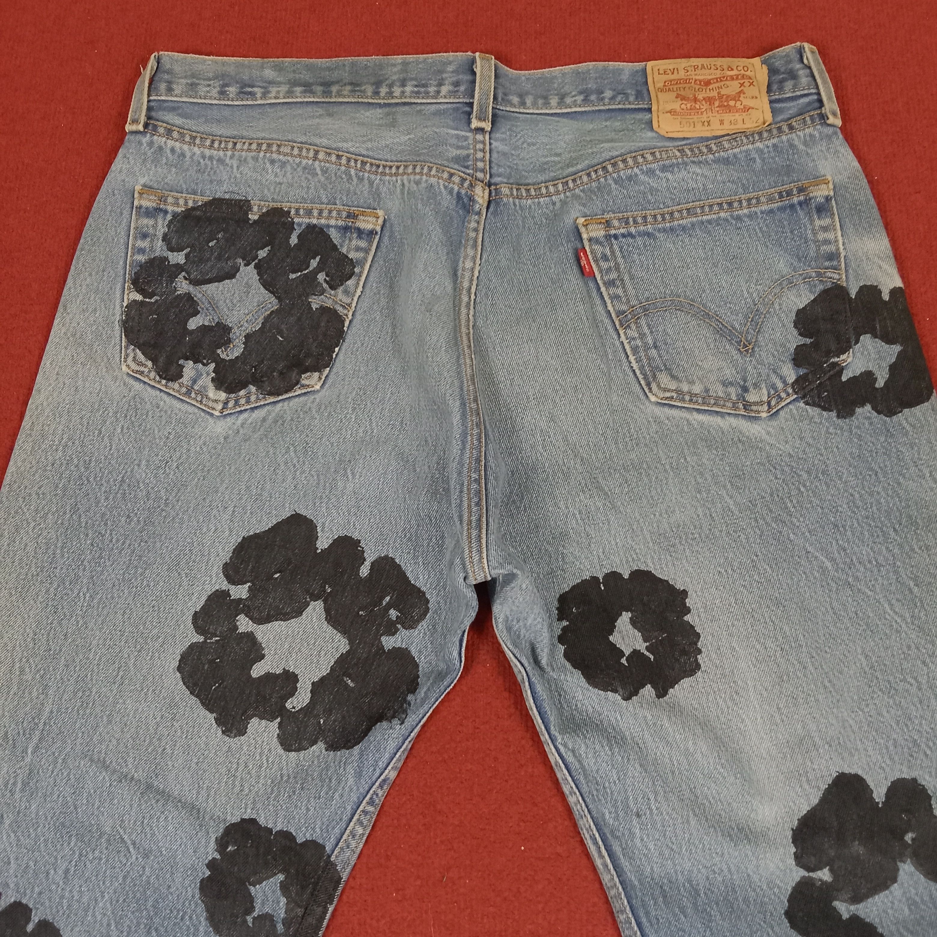 Levi's Levis Streetwear Style Custom Flowers Design Jeans Size US 37 - 6 Thumbnail