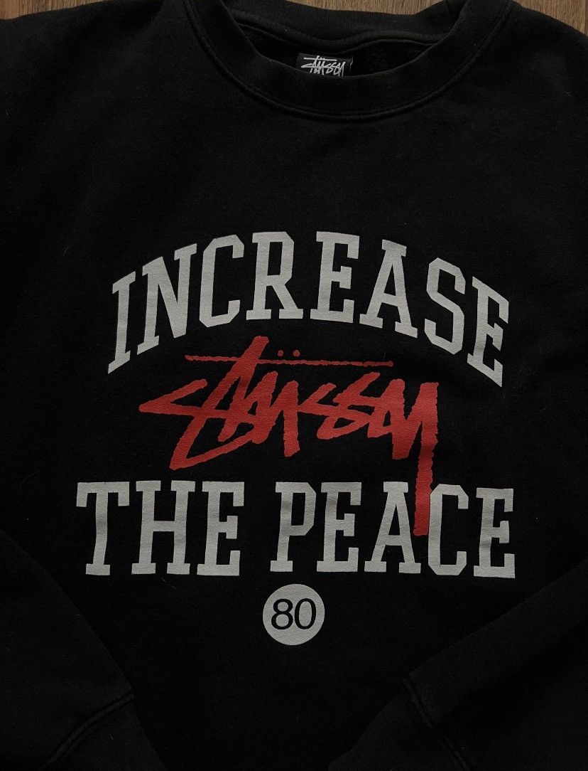 Stussy Stussy Increase The Peace Black Boxy Sweatshirt Size US S / EU 44-46 / 1 - 2 Thumbnail
