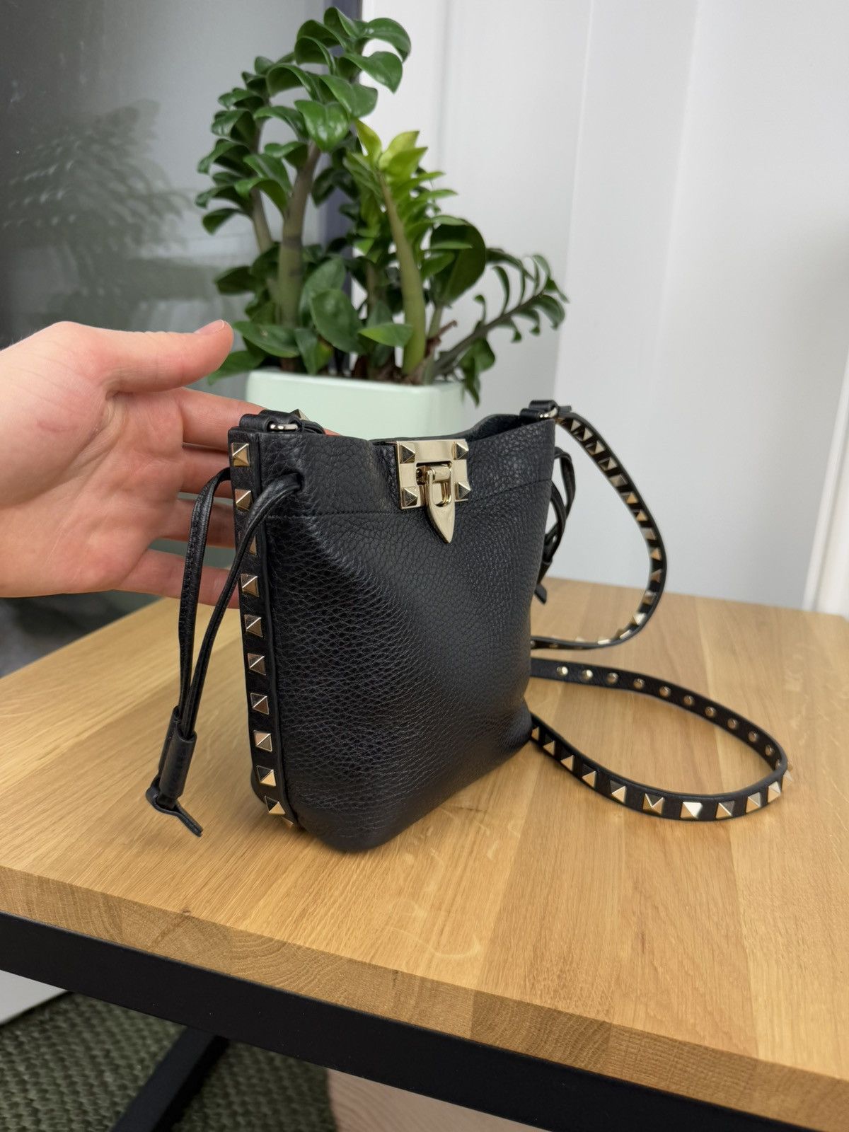 Valentino Rockstud Flip Lock Messenger Bag Leather Mini Size ONE SIZE - 3 Thumbnail