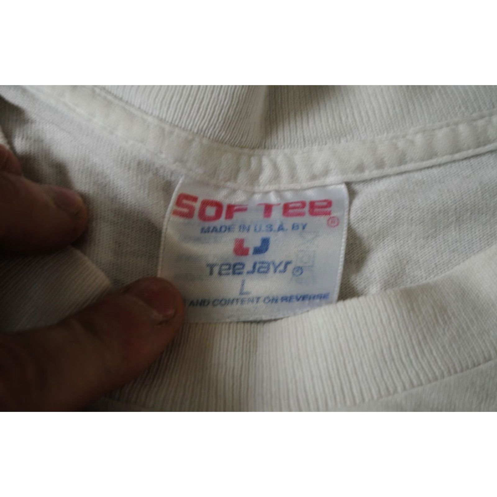 Vintage VINTAGE SOF TEE 1994 T-SHIRT JUST DID IT MADE IN THE USA SINGLE STITCH Shirt Mens Large White Softee Size US L / EU 52-54 / 3 - 4 Thumbnail