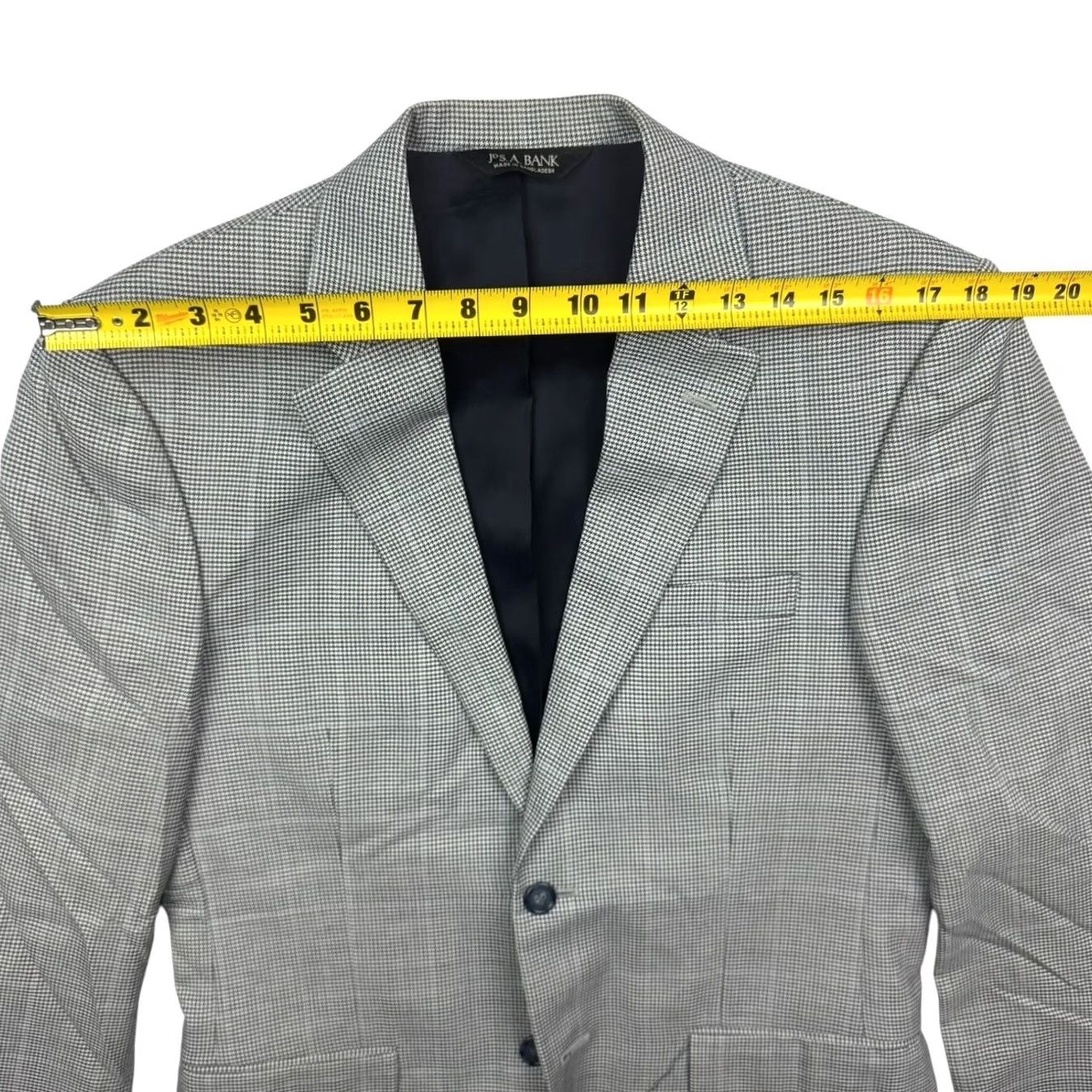 Jos. A. Bank Jos. A. Bank Traveler's Men's 100% Wool Blazer Jacket Gray 38R Size 38R - 7 Thumbnail