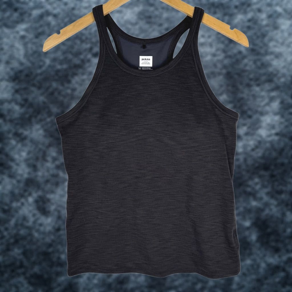 Prana prAna Women Charcoal Gray Space Dye High Neck Racerback Performance Tank Top M Size M / US 6-8 / IT 42-44 - 1 Thumbnail