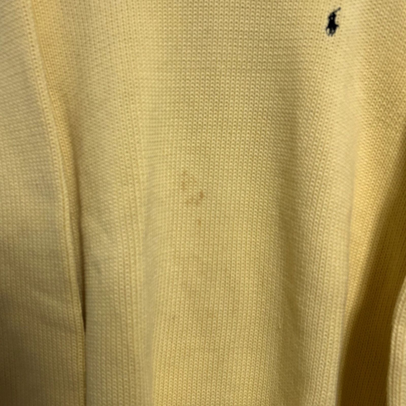 Polo Ralph Lauren Polo Knit Yellow Sweater V-Neck Large Stained Size US L / EU 52-54 / 3 - 2 Thumbnail