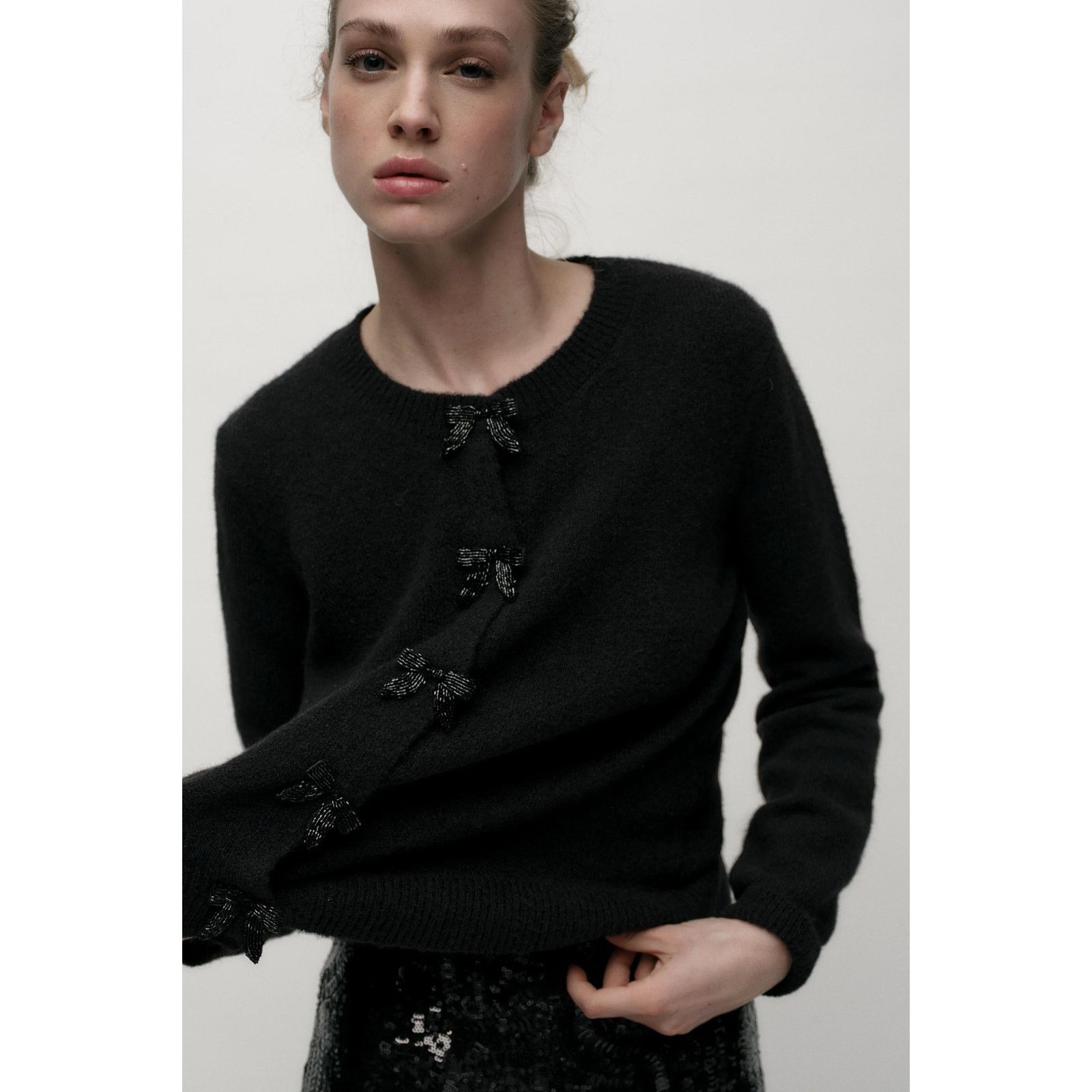 Zara NWT Zara Black Cardigan Sweater Sz S Size S / US 4 / IT 40 - 1 Thumbnail