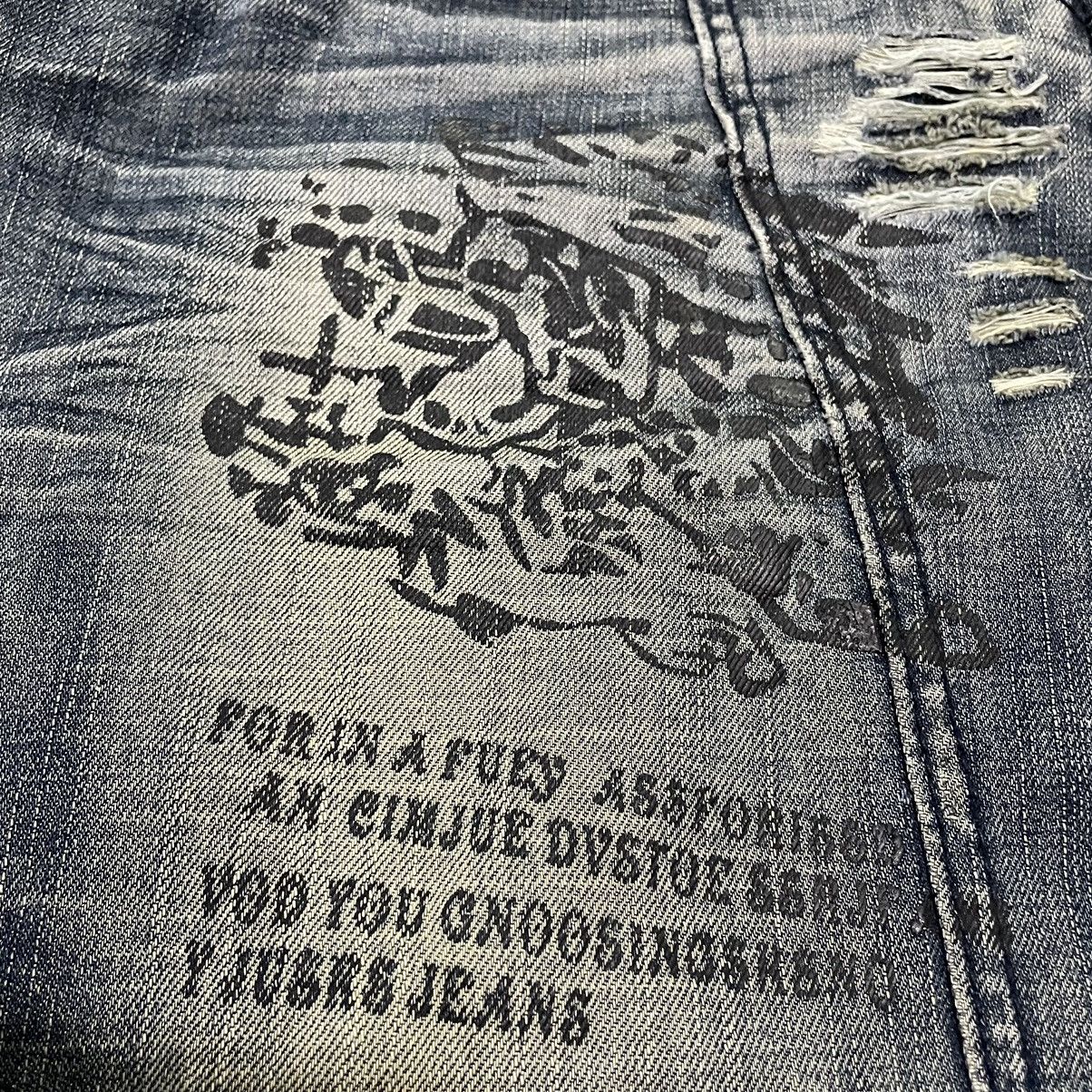 If Six Was Nine × Japanese Brand × Le Grande Bleu (L.G.B.) 🇯🇵 TSL JEANS POEM DISTRESSED DENIM PANTS Size US 35 - 18 Thumbnail
