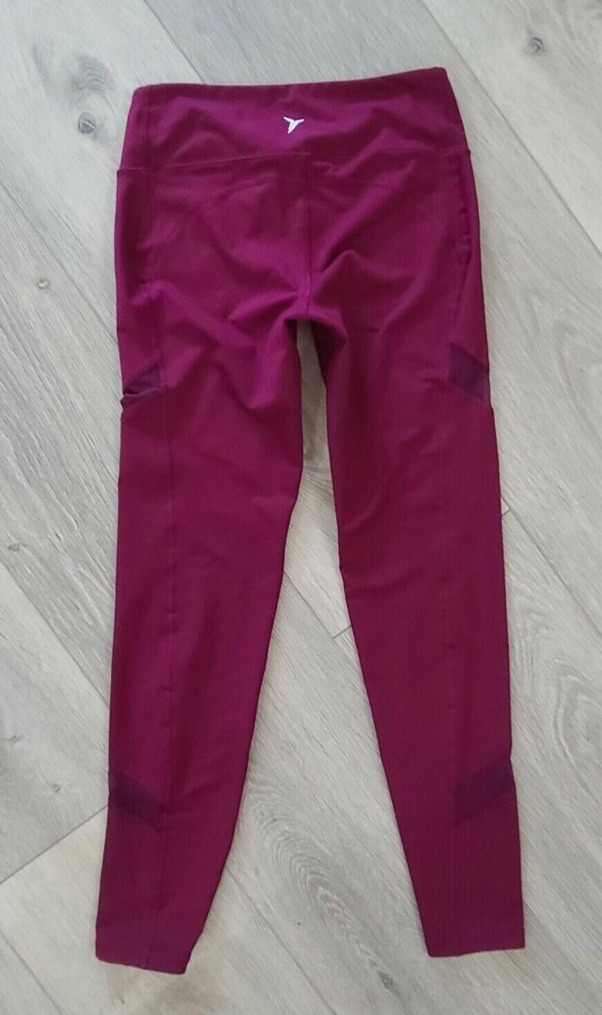Old Navy Old Navy Active Go Dry Leggings Medium Maroon Sheer Panel Size 32" / US 10 / IT 46 - 4 Thumbnail