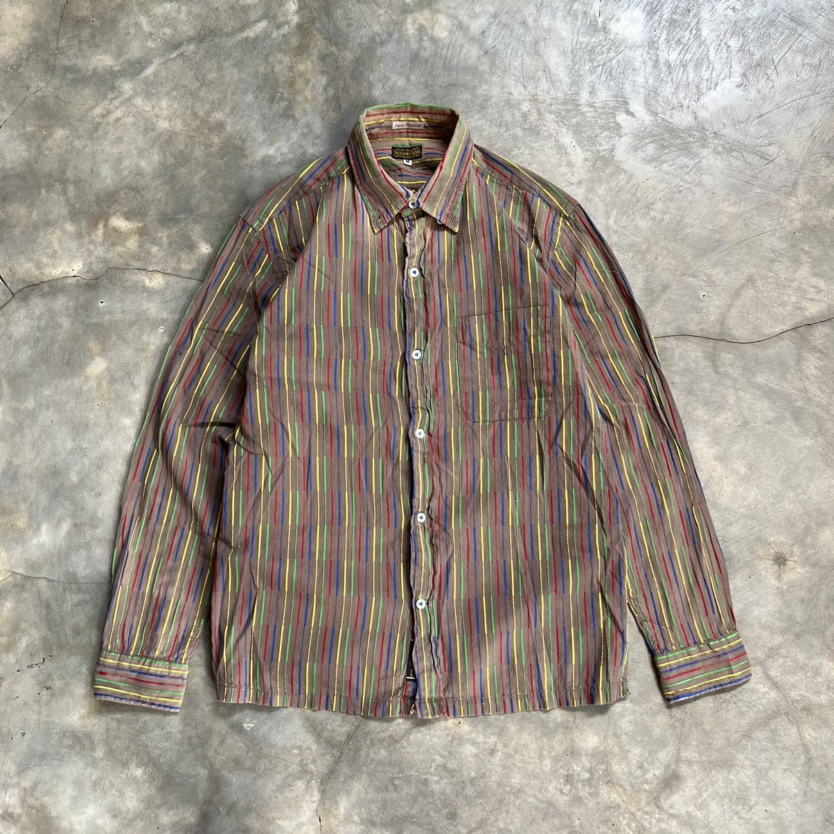 Sugar Cane Japanese Sugar Cane Embroidery Multicolor Stripe Shirt Size US M / EU 48-50 / 2 - 1 Thumbnail