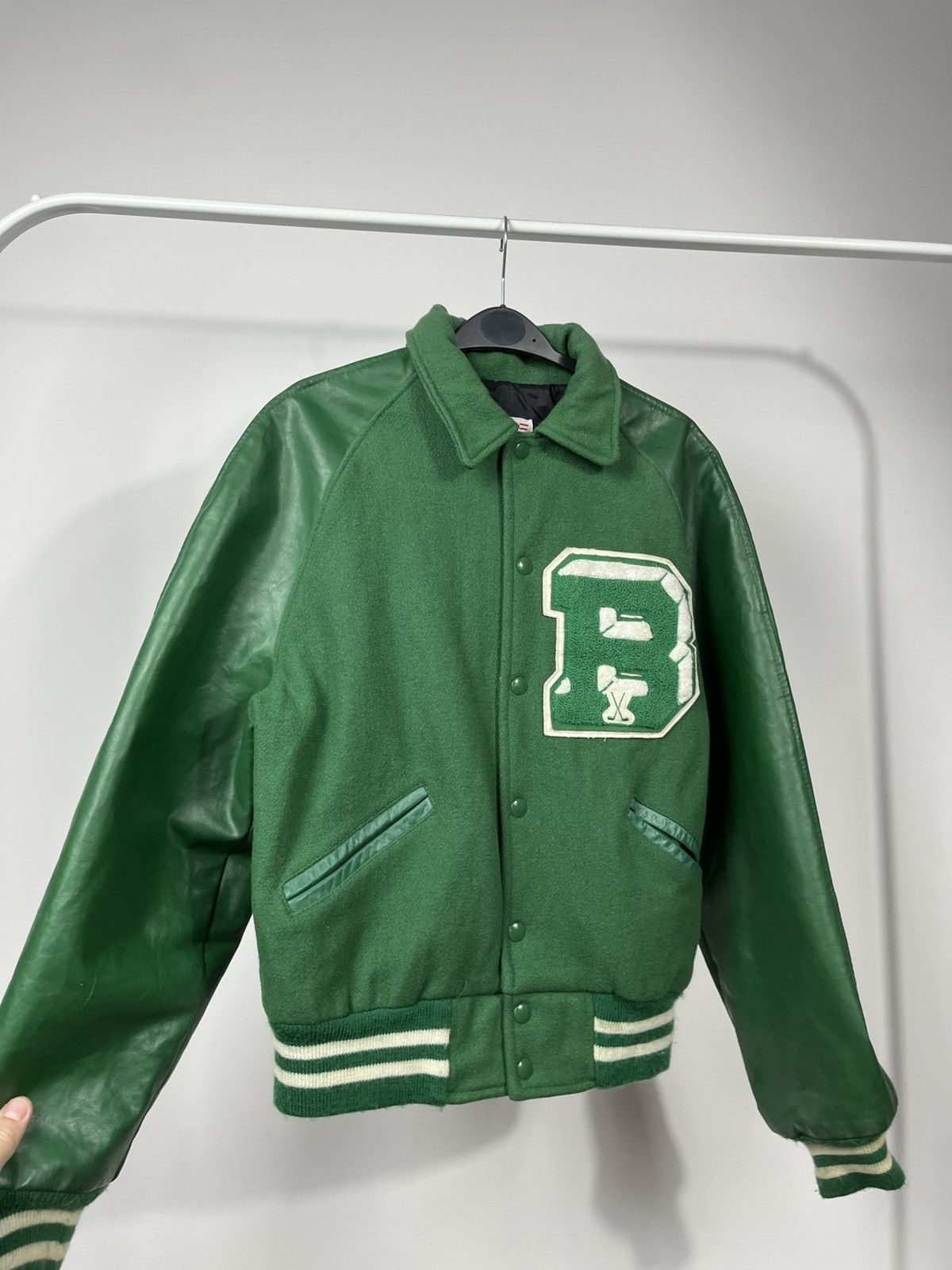 Other Vintage USA Varsity Jacket Green Wool Leather Size M Size US M / EU 48-50 / 2 - 8 Thumbnail