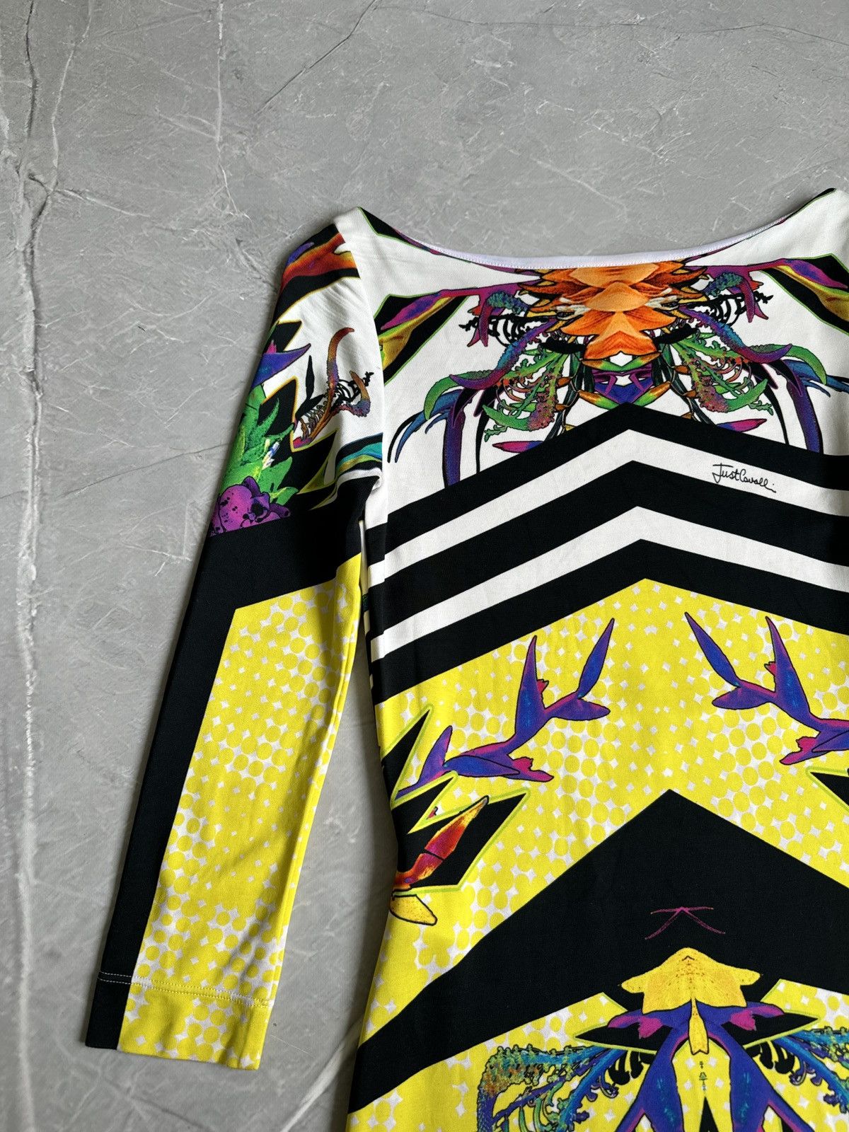 Just Cavalli Just Cavalli Multicolor Slim Dress Floral Geometric Pattern Size M / US 6-8 / IT 42-44 - 16 Thumbnail