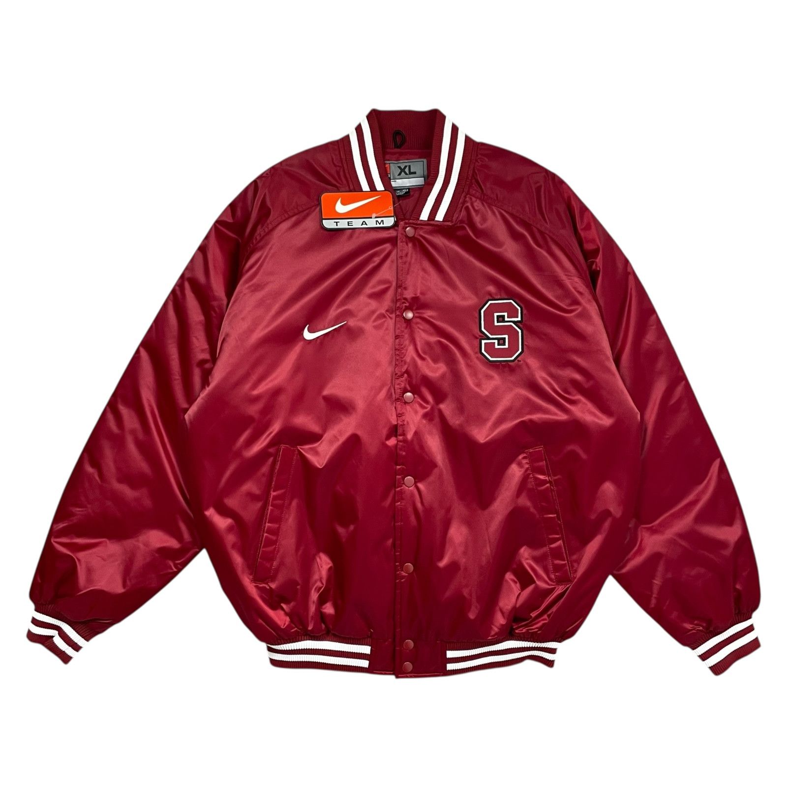 NCAA VTG 00s STANFORD CARDINAL NIKE TEAM SATIN BOMBER JACKET XL Size US XL / EU 56 / 4 - 1 Thumbnail
