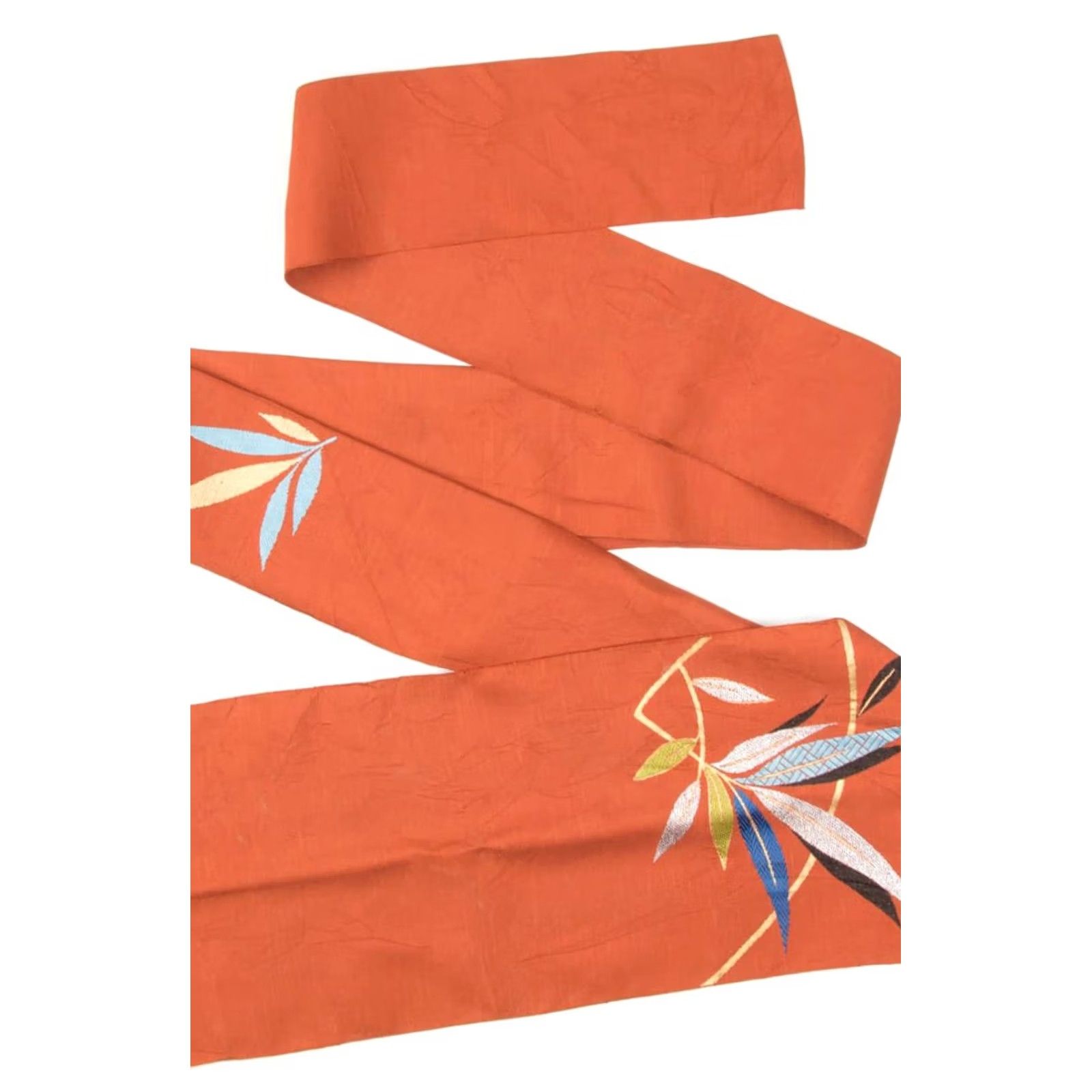 Vintage VINTAGE Obi Rust Embroidered Leaves 83 Size ONE SIZE - 3 Thumbnail