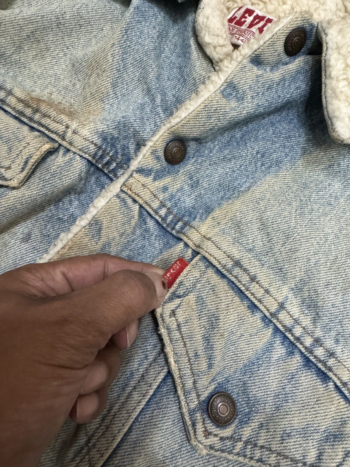 Levi's × Vintage Vintage 80’s Levis Sherpa jacket Size US L / EU 52-54 / 3 - 3 Thumbnail