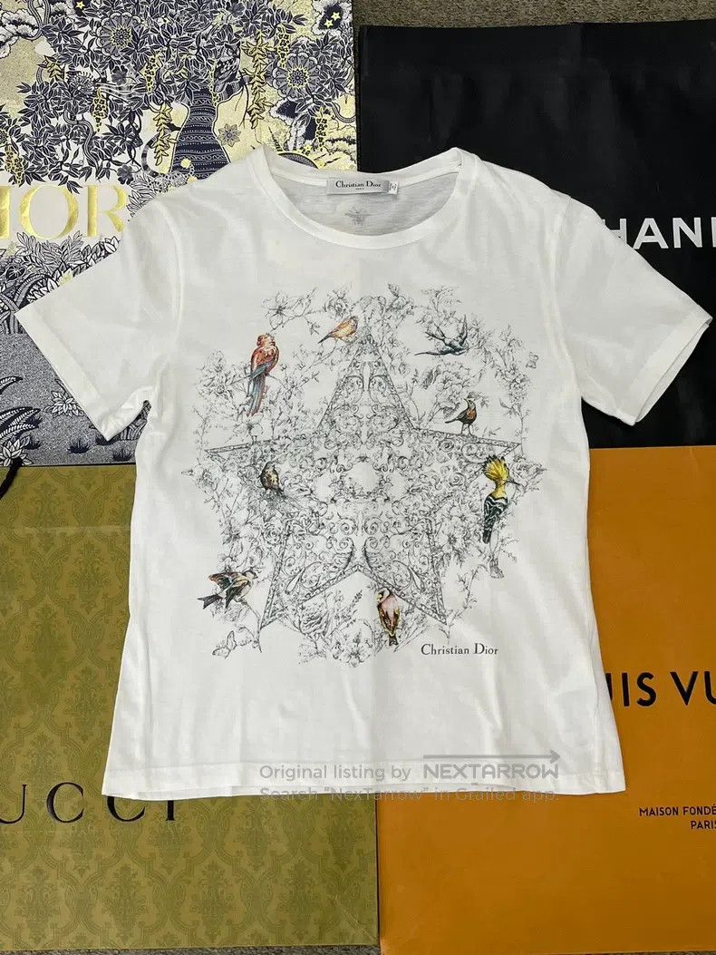 Dior Dior Black and white colour-matched floral five-pointed st Size M / US 6-8 / IT 42-44 - 1 Thumbnail