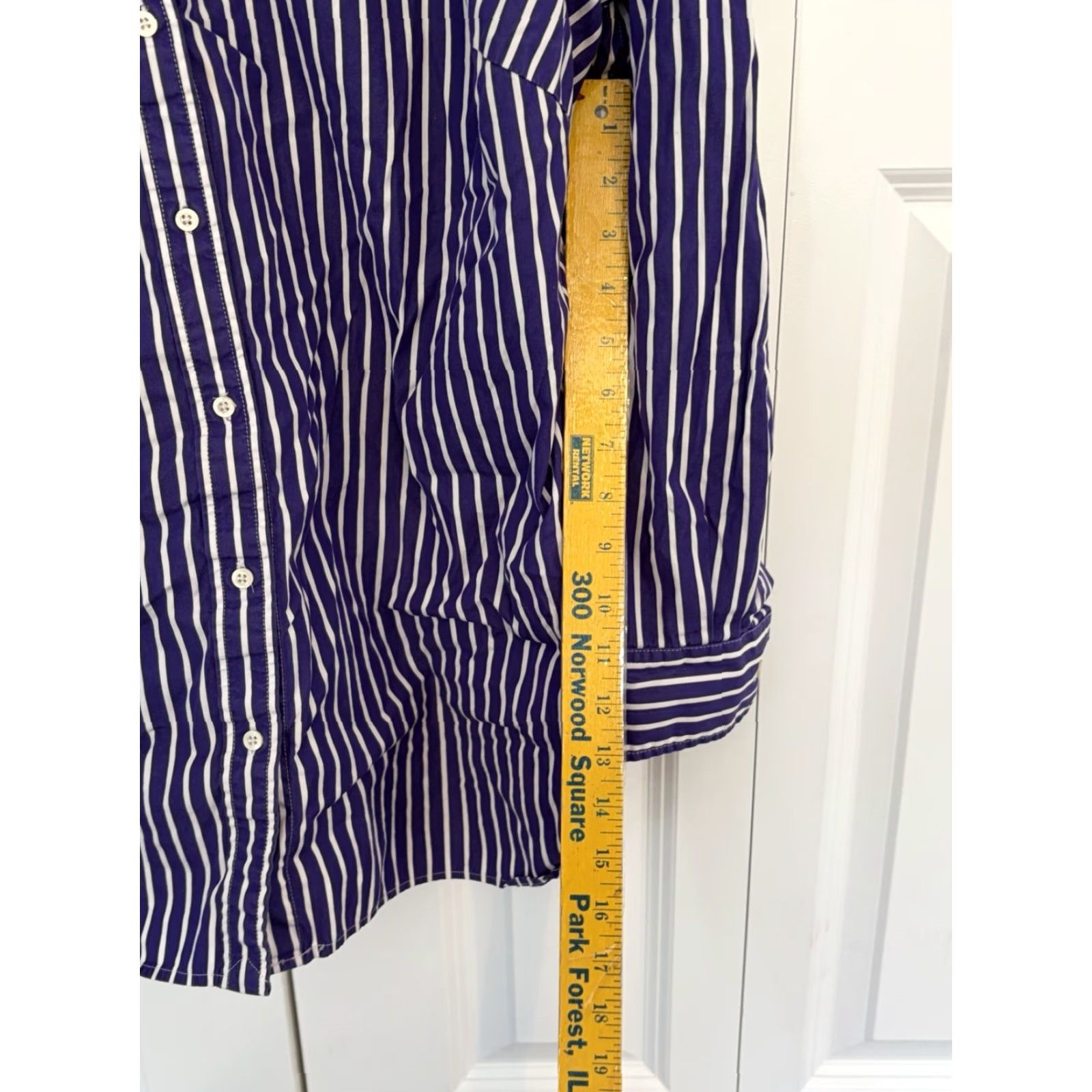 Ralph Lauren Lauren Ralph Lauren Womens Purple Button Up Dress Shirt Striped size 2X Size XXL / US 16-18 / IT 52-54 - 4 Thumbnail