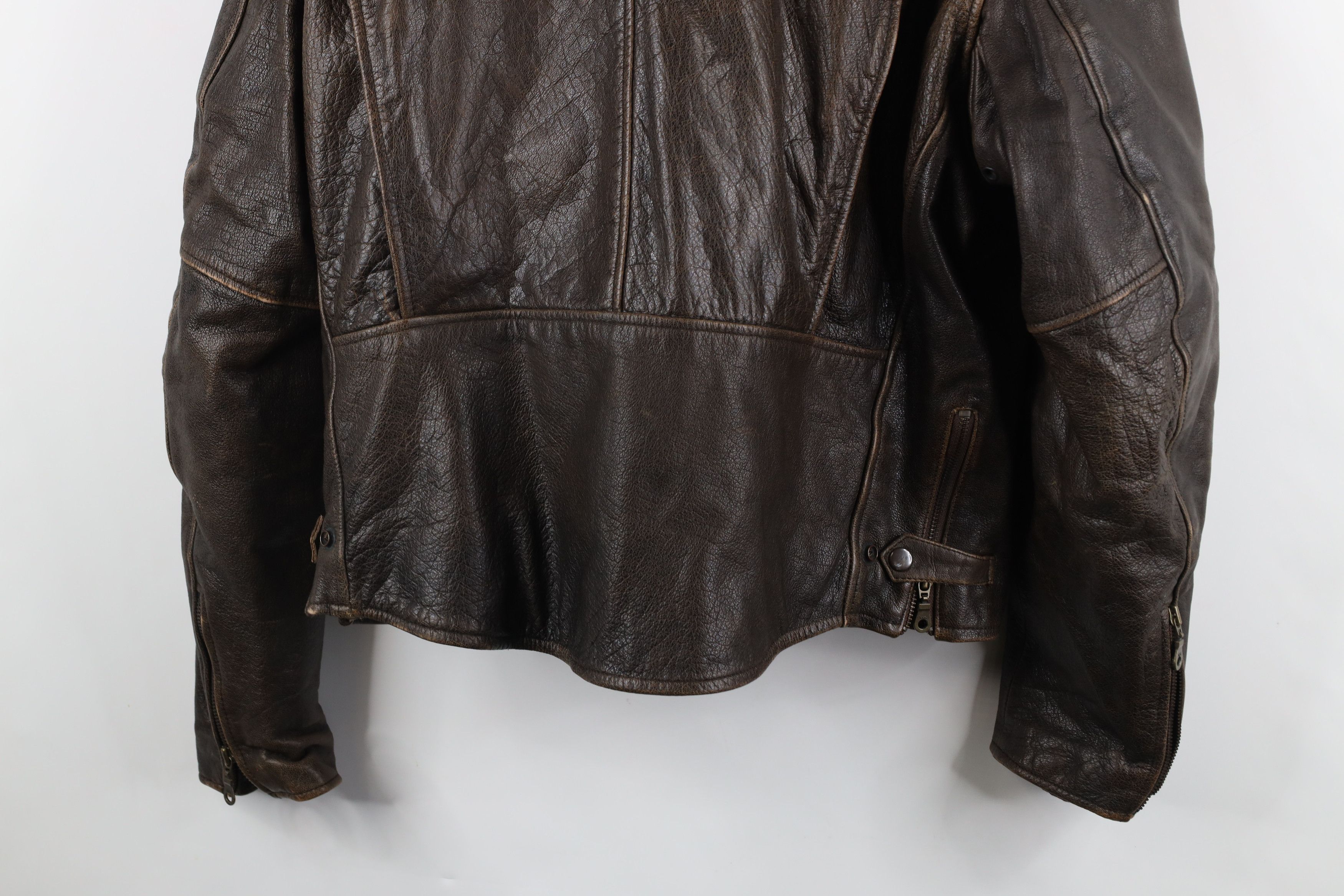 Vintage Vintage 90s Streetwear Motorcycle Riding Jacket Brown Size US XL / EU 56 / 4 - 17 Thumbnail