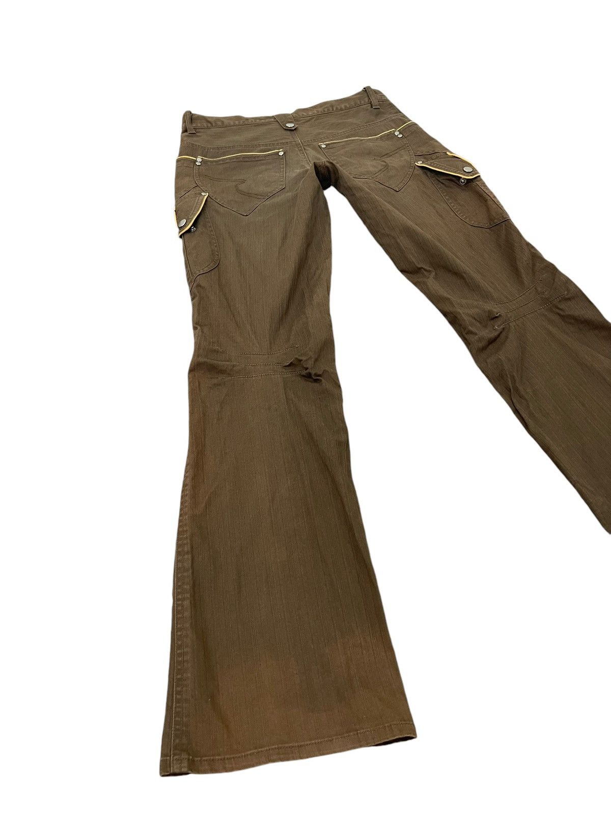 Le Grande Bleu (L.G.B.) Flare Cargo Semantic Design Faded Herringbones 1🟦4 Size US 31 - 1 Thumbnail