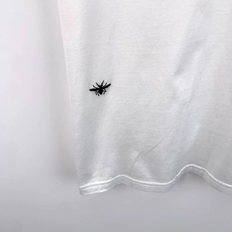 Dior Dior White Bee Embroidered Cotton Vneck T-2506 Size US L / EU 52-54 / 3 - 4 Thumbnail