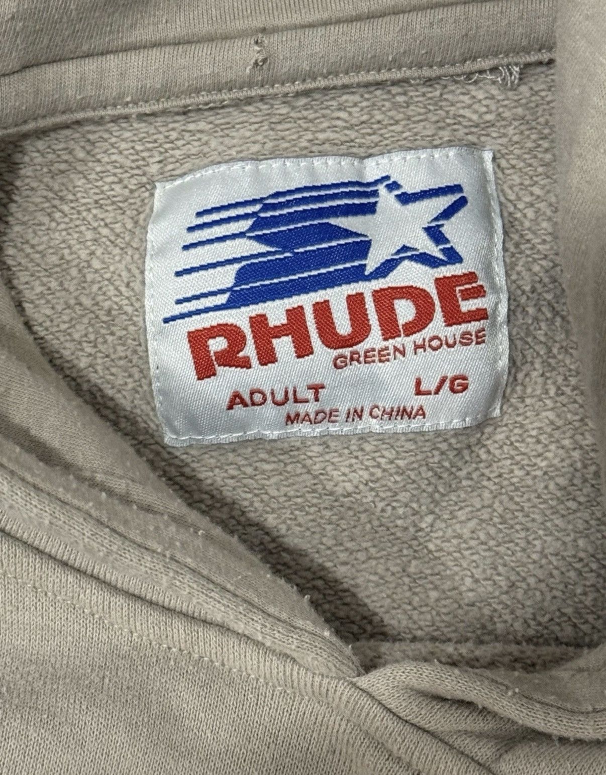 Rhude × Starter RHUDE x Starter Hoodie Star Logo Khaki Pullover Large Size US L / EU 52-54 / 3 - 2 Thumbnail