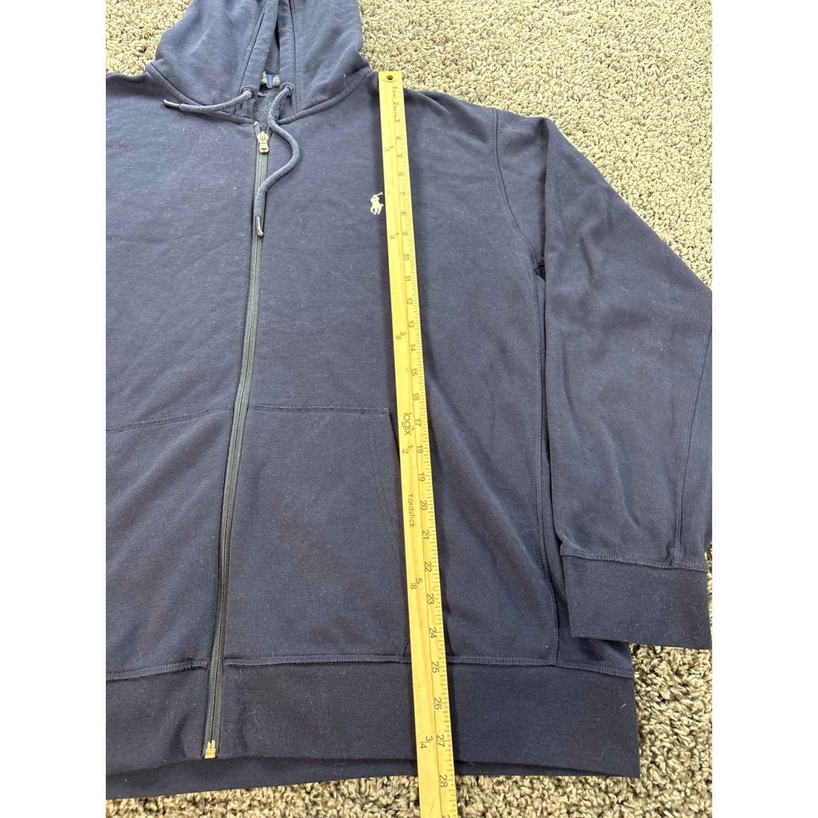 Polo Ralph Lauren Polo Ralph Lauren Hoodie Full Zip Mens 2XL Blue Cotton Polyester Jacket with Pockets Zipper Logo Size US XXL / EU 58 / 5 - 2 Thumbnail
