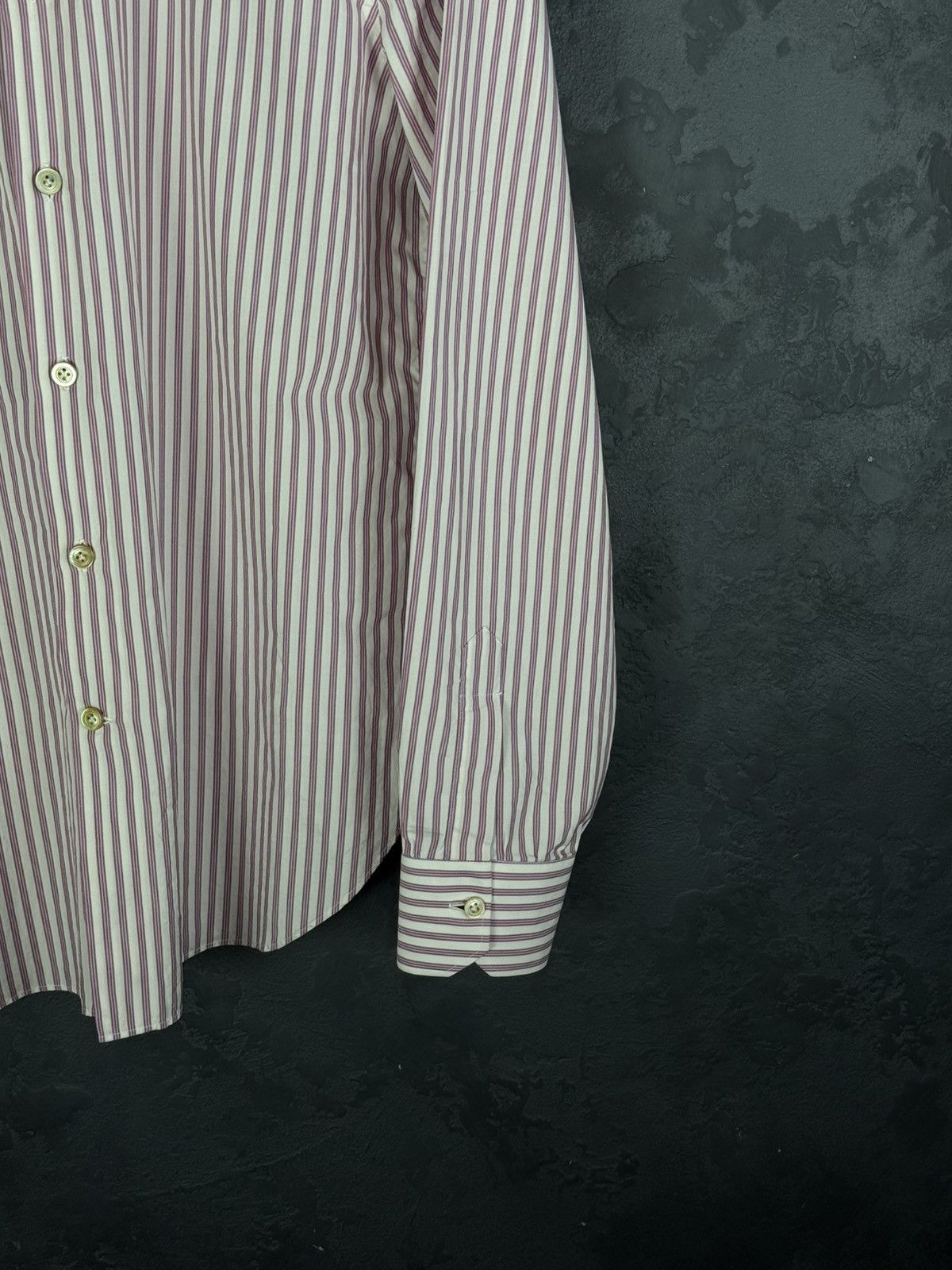 Kiton Kiton Men's Pink Stripe Cotton Long-Sleeve Button Shirt Size US L / EU 52-54 / 3 - 8 Thumbnail