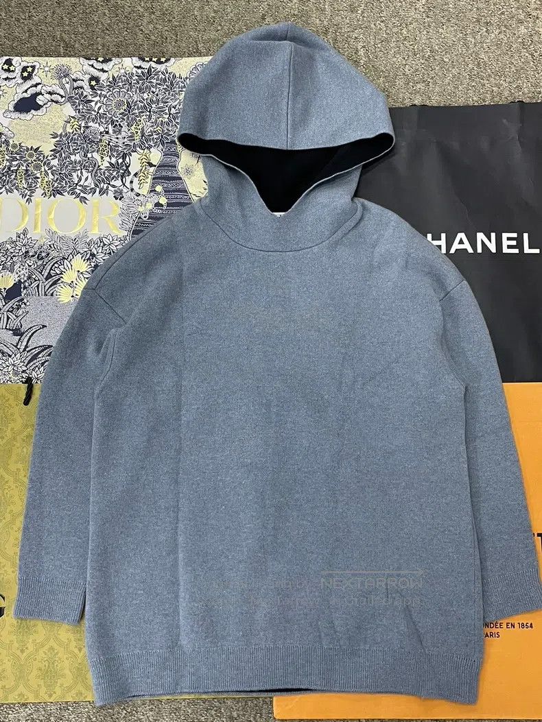Dior Dior Blue hooded letter 8-character cashmere sweater Size XS / US 0-2 / IT 36-38 - 2 Thumbnail