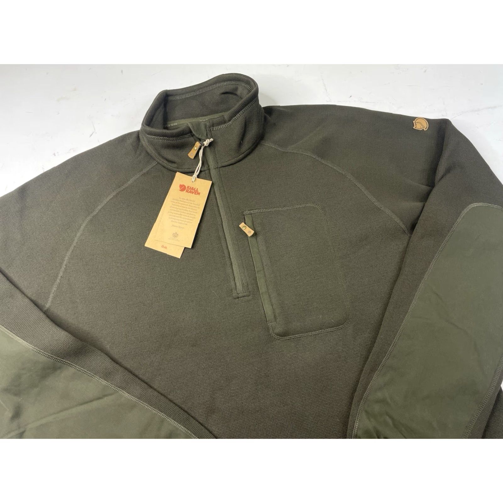 Vintage NWT Fjallraven Ovik Fleece Sweater Half Zip Jacket Mens XL Deep Forest Green Size US XL / EU 56 / 4 - 2 Thumbnail