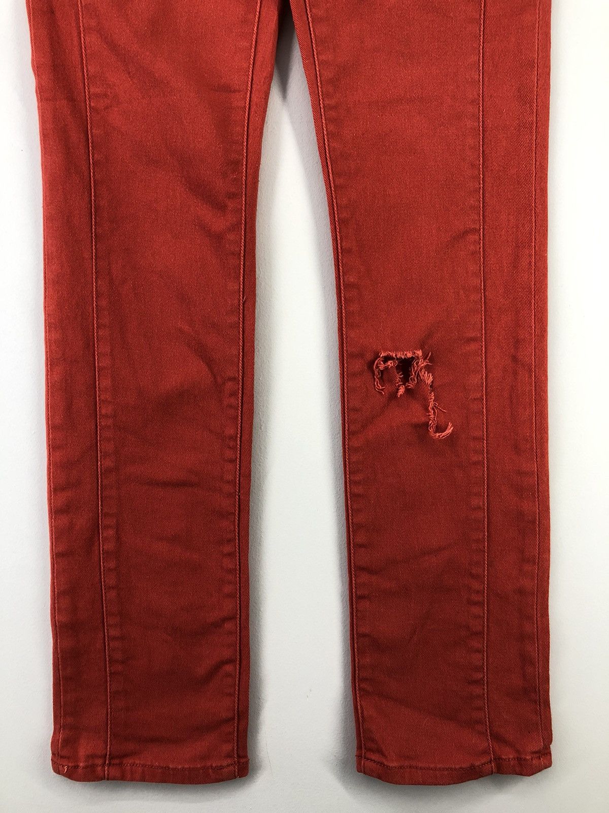 DKNY Dkny Jeans Distressed Soho Skinny Orange Jeans Size US 31 - 9 Thumbnail