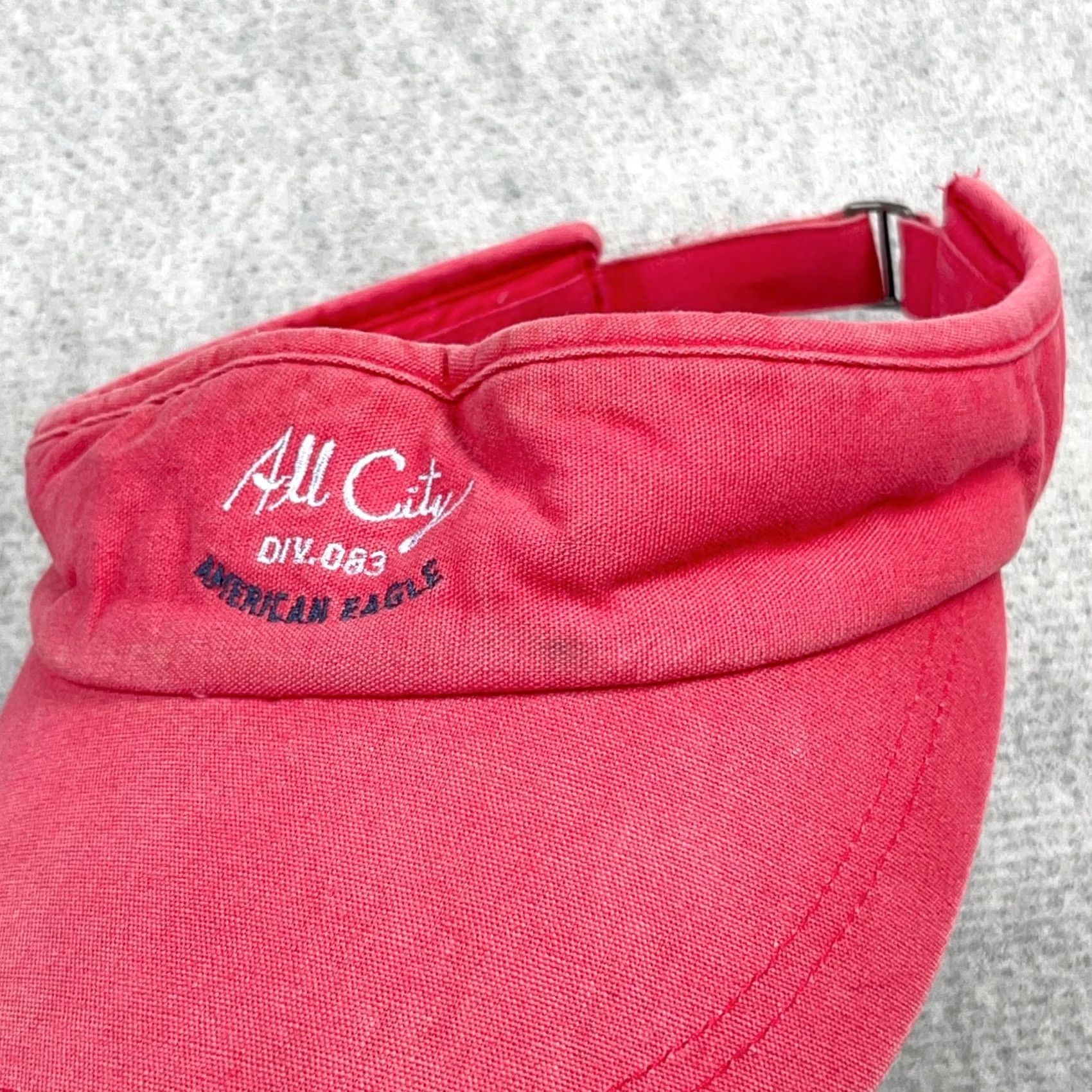 American Eagle Outfitters VINTAGE American Eagle Visor Hat Cap Womens One Size Pink Faded Embroidered Y2K Tennis Strap Back Sun Visor Size ONE SIZE - 3 Thumbnail