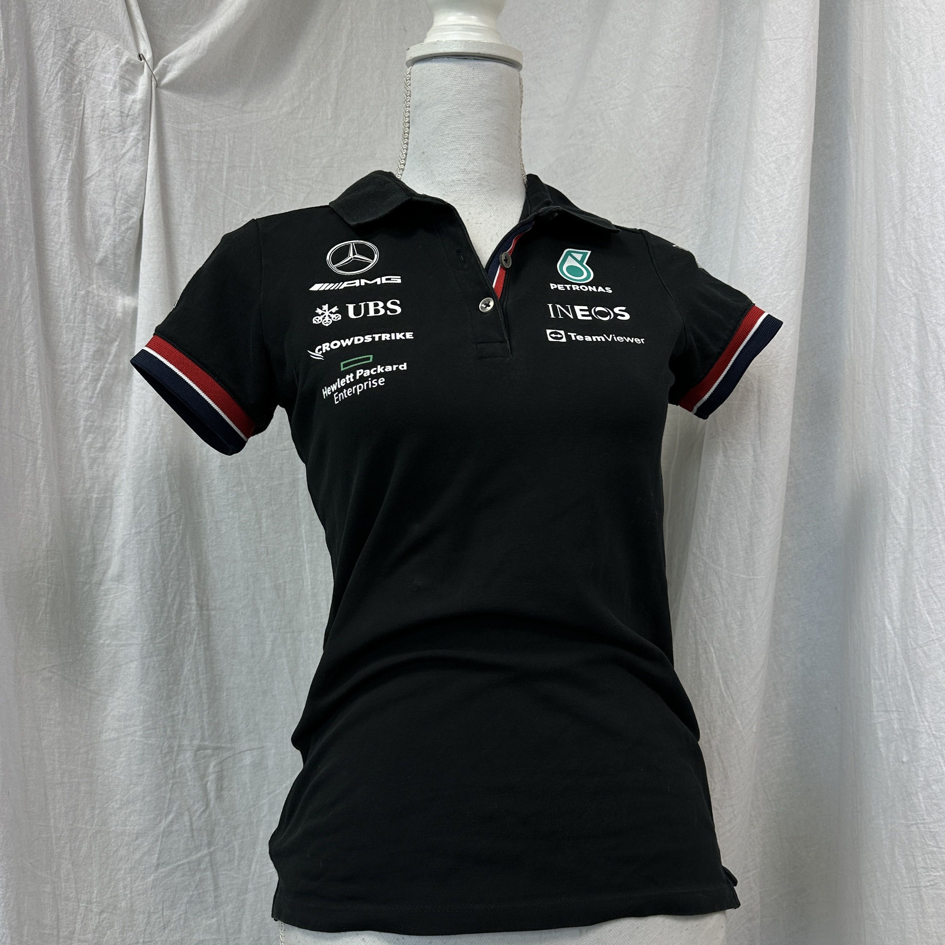 Mercedes-Benz Vintage Moto Streetwear Petronas Mercedes F1 Polo T-shirt Size XS / US 0-2 / IT 36-38 - 5 Thumbnail
