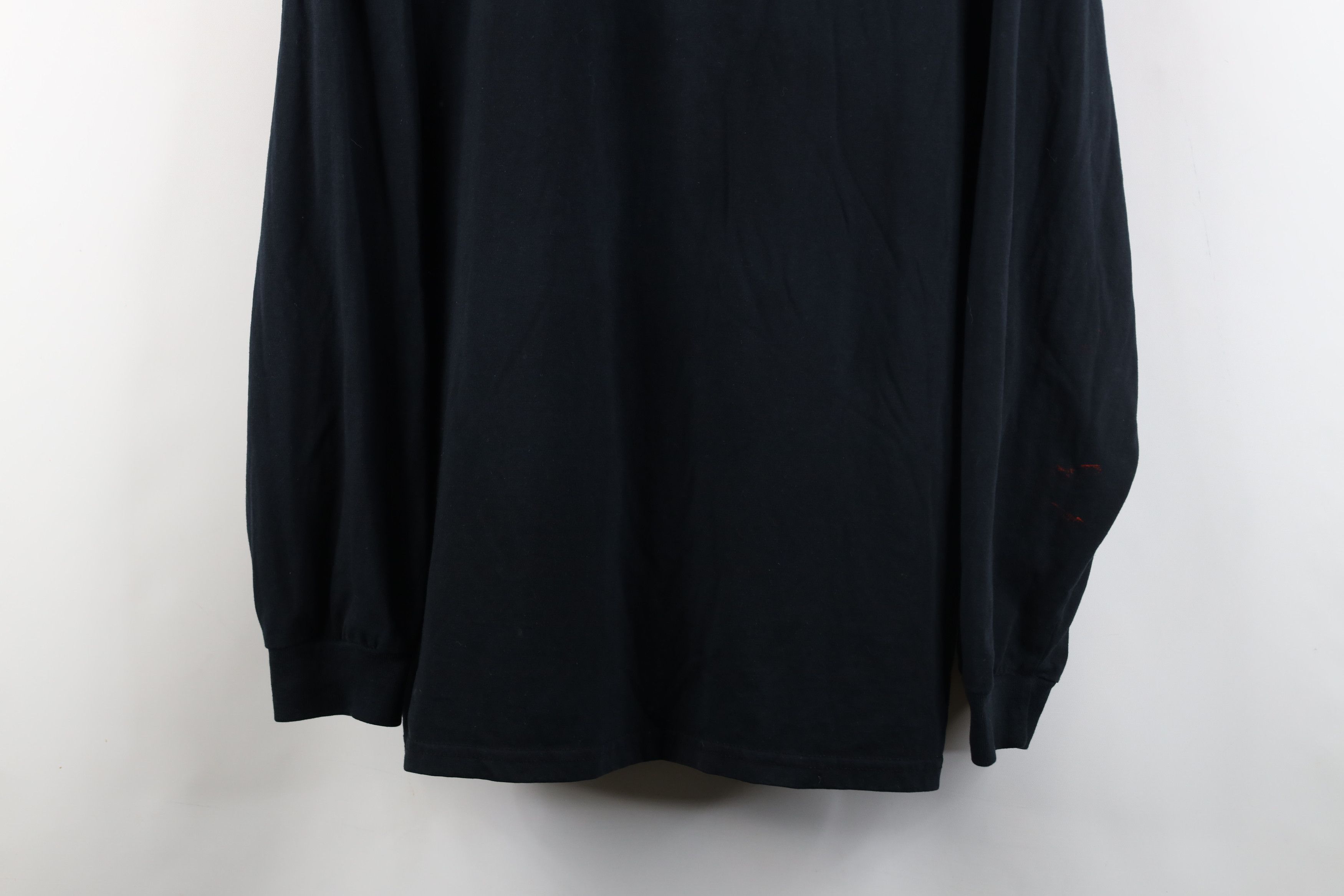 Vintage Vintage 90s Streetwear Blank Faded Long Sleeve T-Shirt Black Size US XL / EU 56 / 4 - 3 Thumbnail