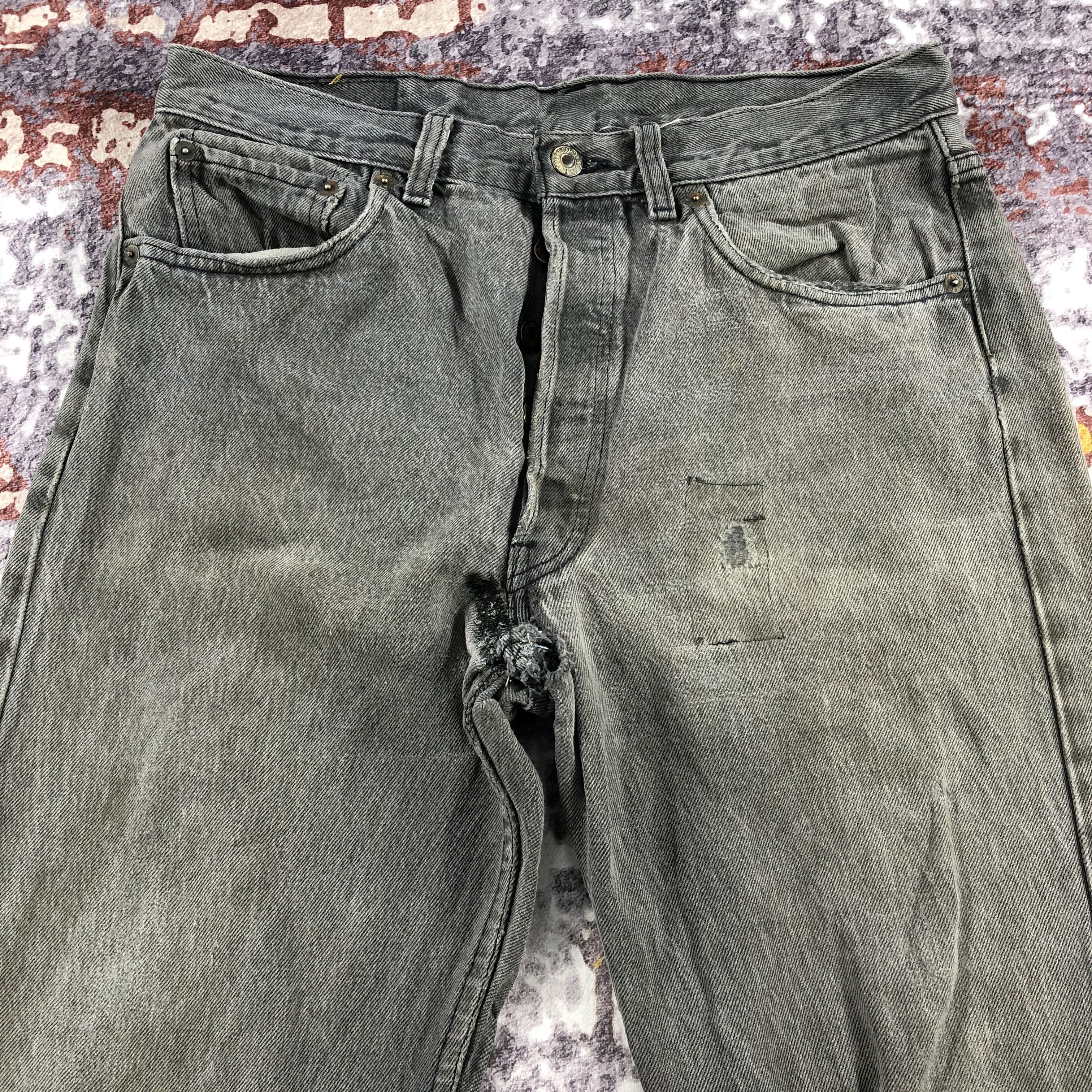 Levi's × Vintage 90s Vintage Faded Black Levis 501 Jeans-JM2111 Size US 32 / EU 48 - 3 Thumbnail