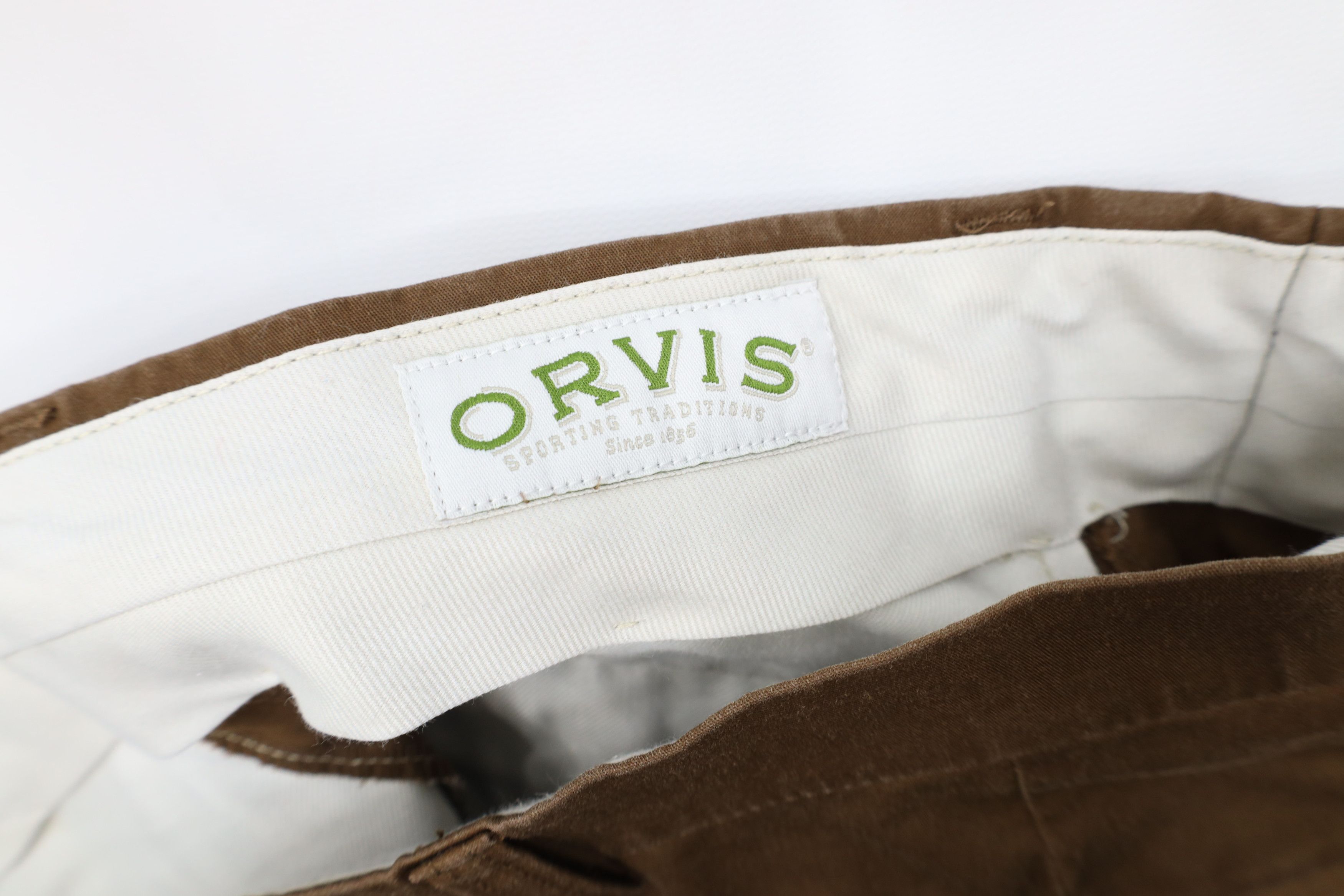 Orvis Vintage 90s Orvis Faded Wide Leg Chino Pants Trousers Brown Size US 34 / EU 50 - 6 Thumbnail