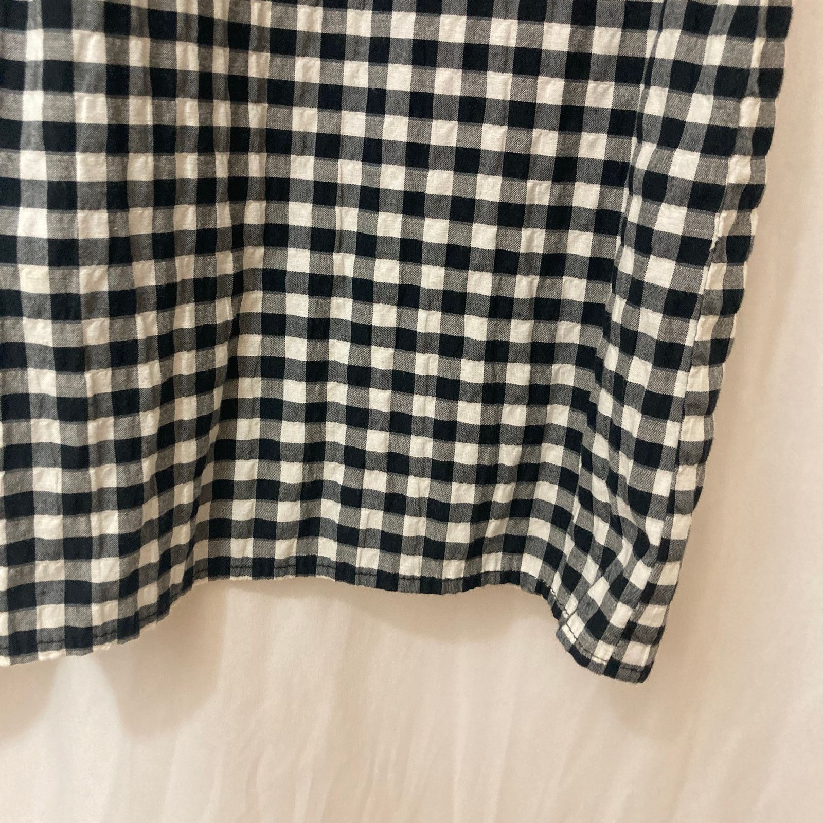 Other Sharagano Gingham Plaid Black White Sheath Fall Dress Size L / US 10 / IT 46 - 6 Thumbnail