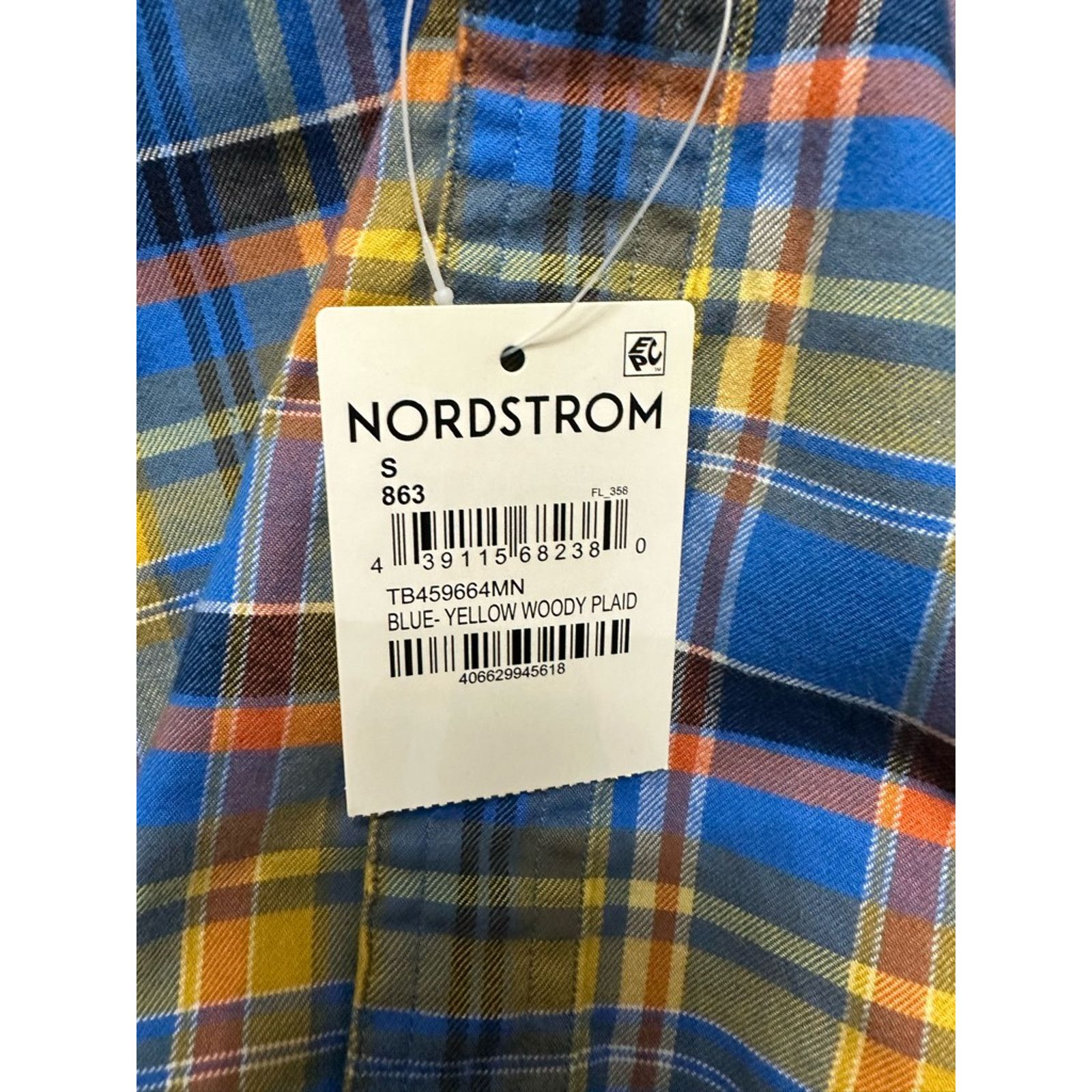 Other Treasure & Bond Button Up Long Sleeve Plaid Blue Men's S NWT Size US S / EU 44-46 / 1 - 7 Thumbnail