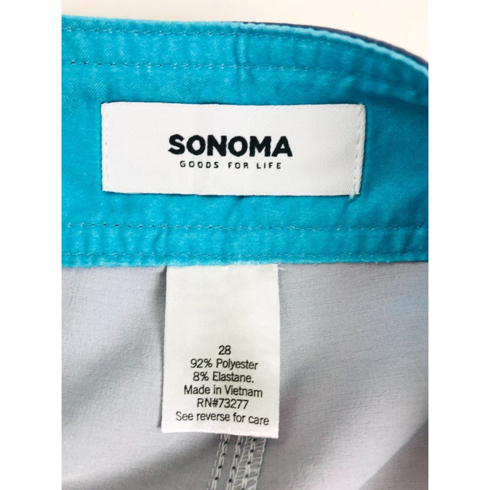 Vintage VINTAGE Sonoma Board Shorts Mens 28 Blue White Gray Striped Drawstring Swim Trunks Size US 28 / EU 44 - 6 Thumbnail