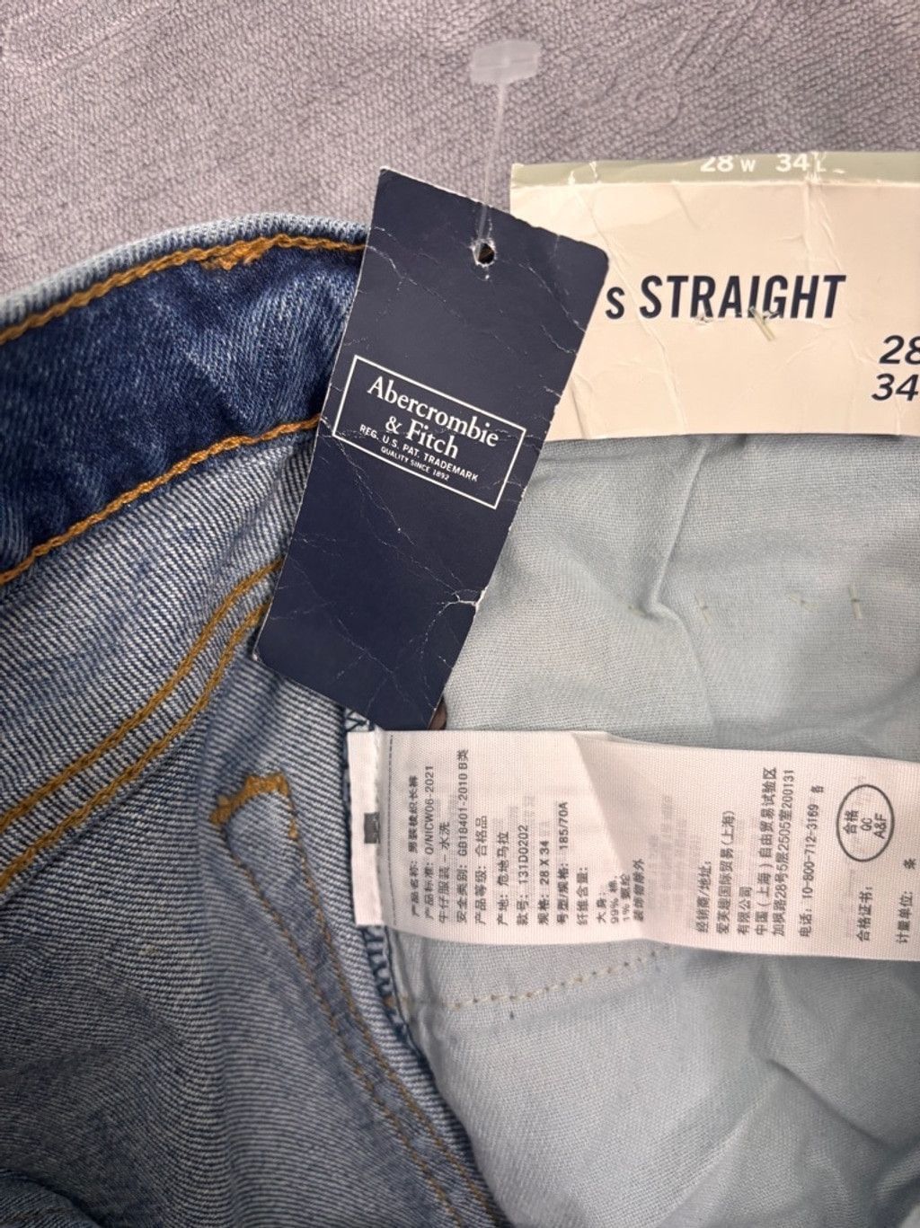 Abercrombie & Fitch Men's Abercrombie & Fitch Jeans, 28x34, Blue Size 28" / US 6 / IT 42 - 11 Thumbnail