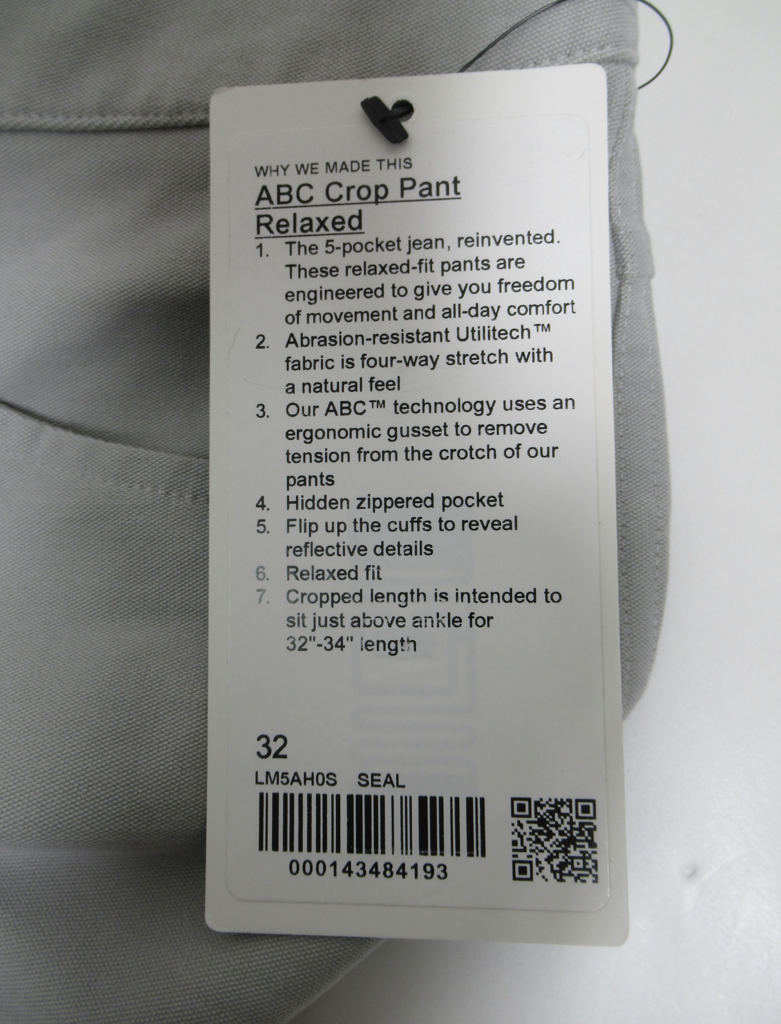 Lululemon Lululemon ABC Relaxed-Fit Cropped Pant *Utilitech Seal Grey Size US 32 / EU 48 - 10 Thumbnail
